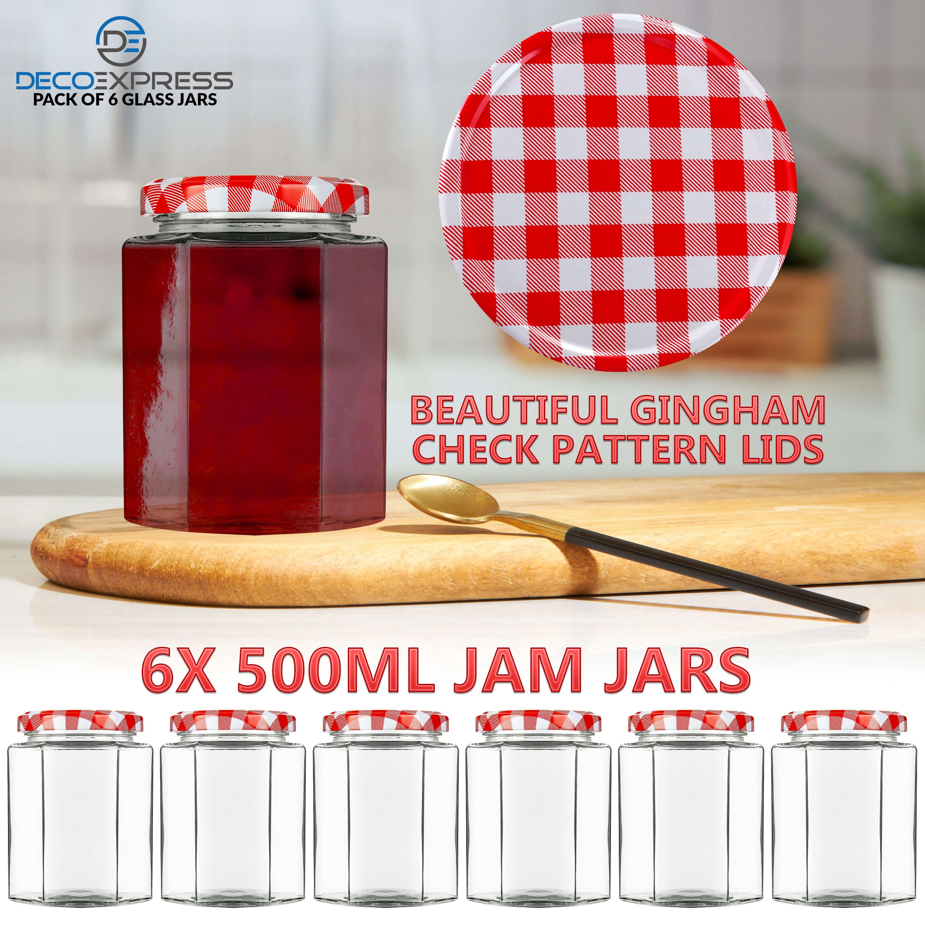 deco-express-bocaux-verre-confiture-rouge-lot-6-x-500-ml image 6