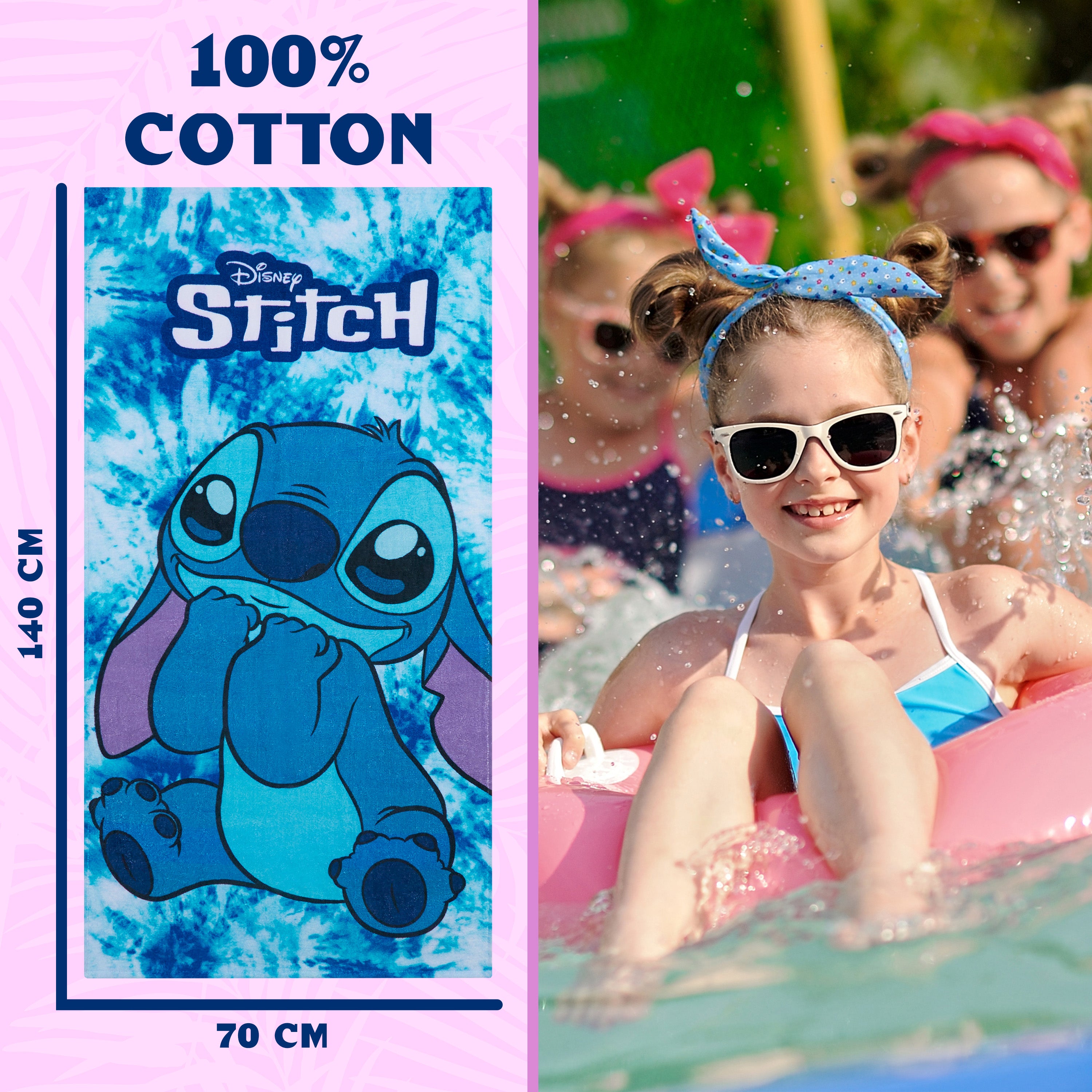 disney-stitch-serviette-enfant-coton-bleue-140x70 image 6
