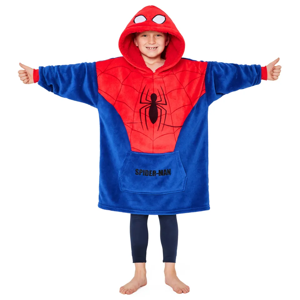 marvel-spider-man-plaid-hoodie-enfant-oversize-polaire image 1