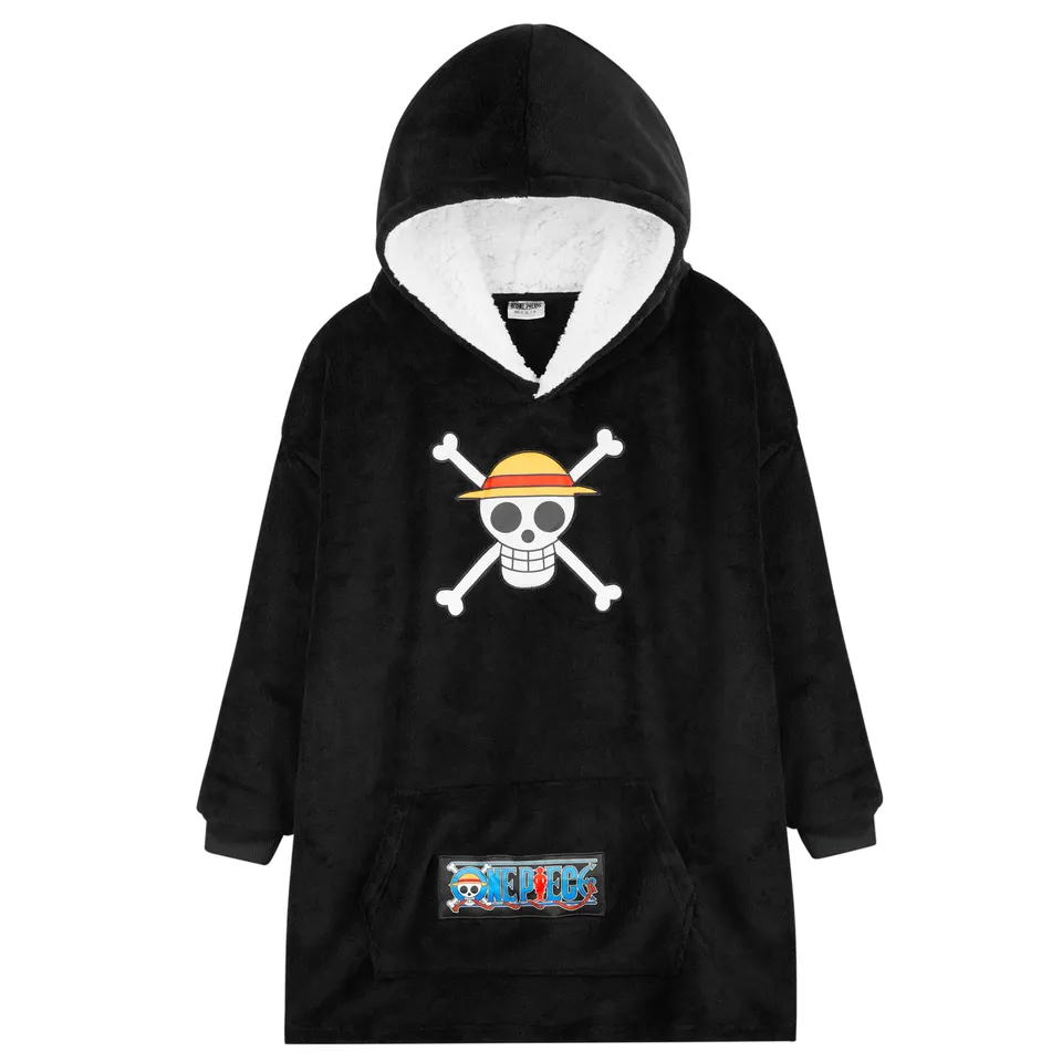 one-piece-plaid-sweat-capuche-noir-gar-on-taille-unique image 1