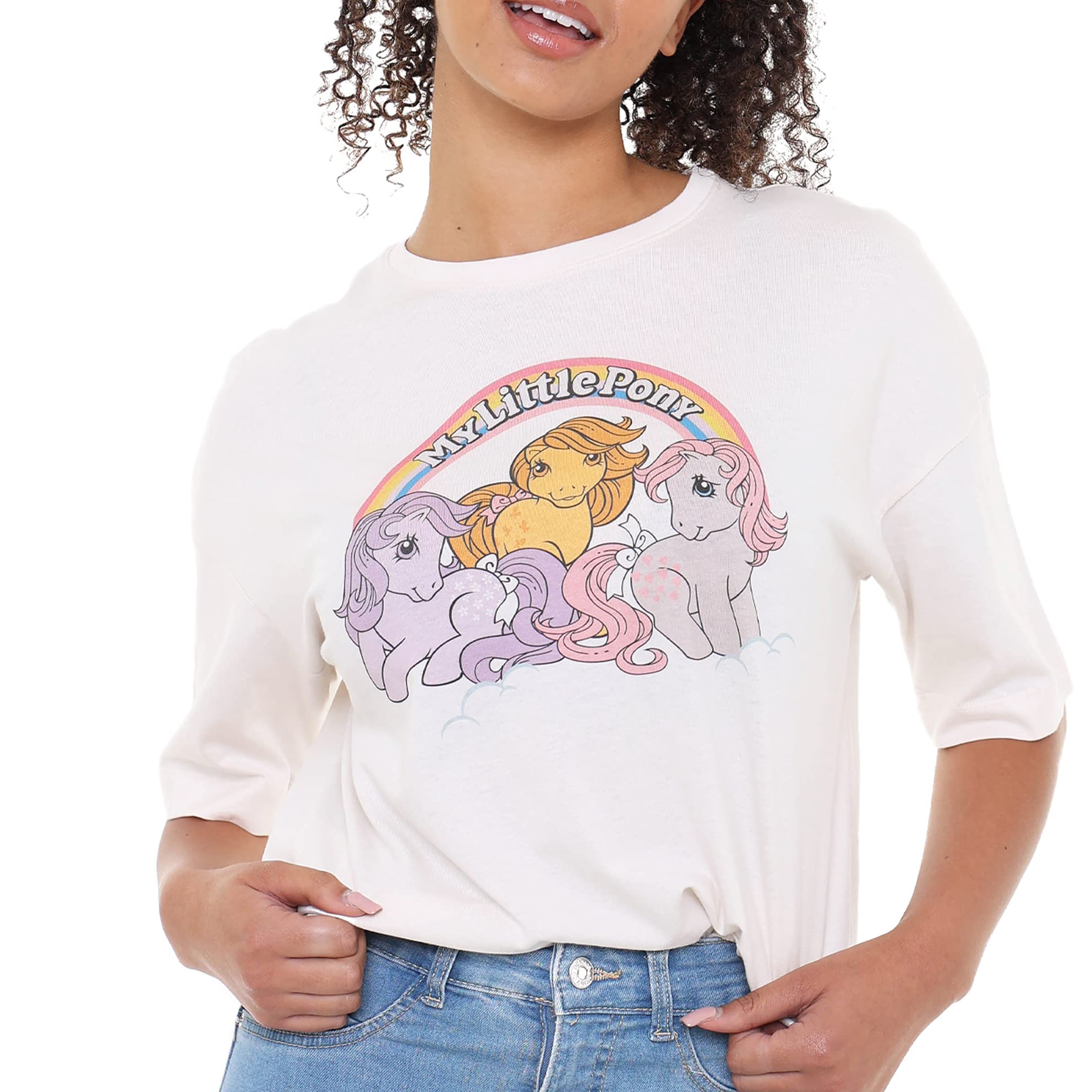 my-little-pony-rainbow-arch-t-shirt-femme-blanc-oversize image 1