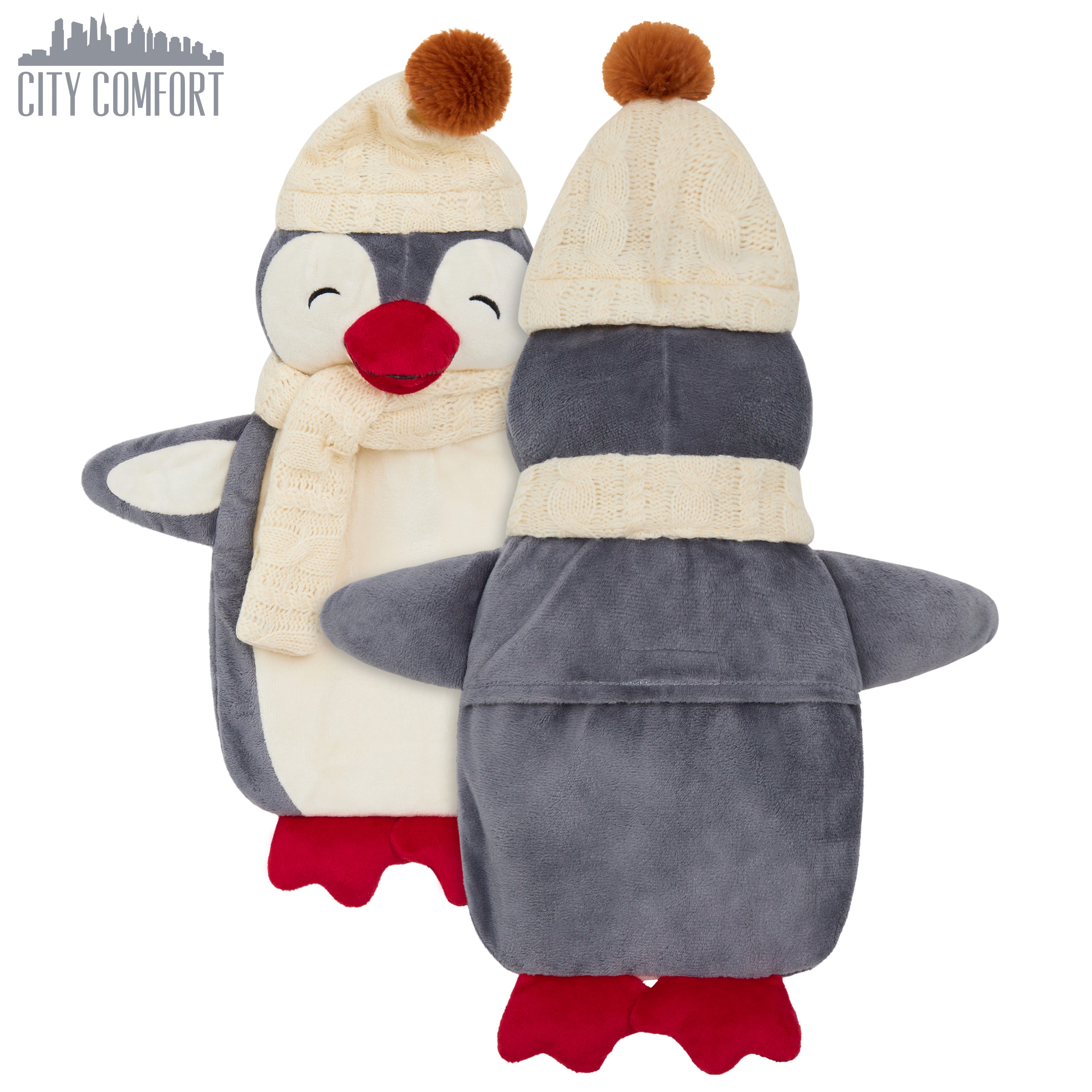 get-trend-bouillotte-housse-pingouin-gris-polaire-1-litre image 4