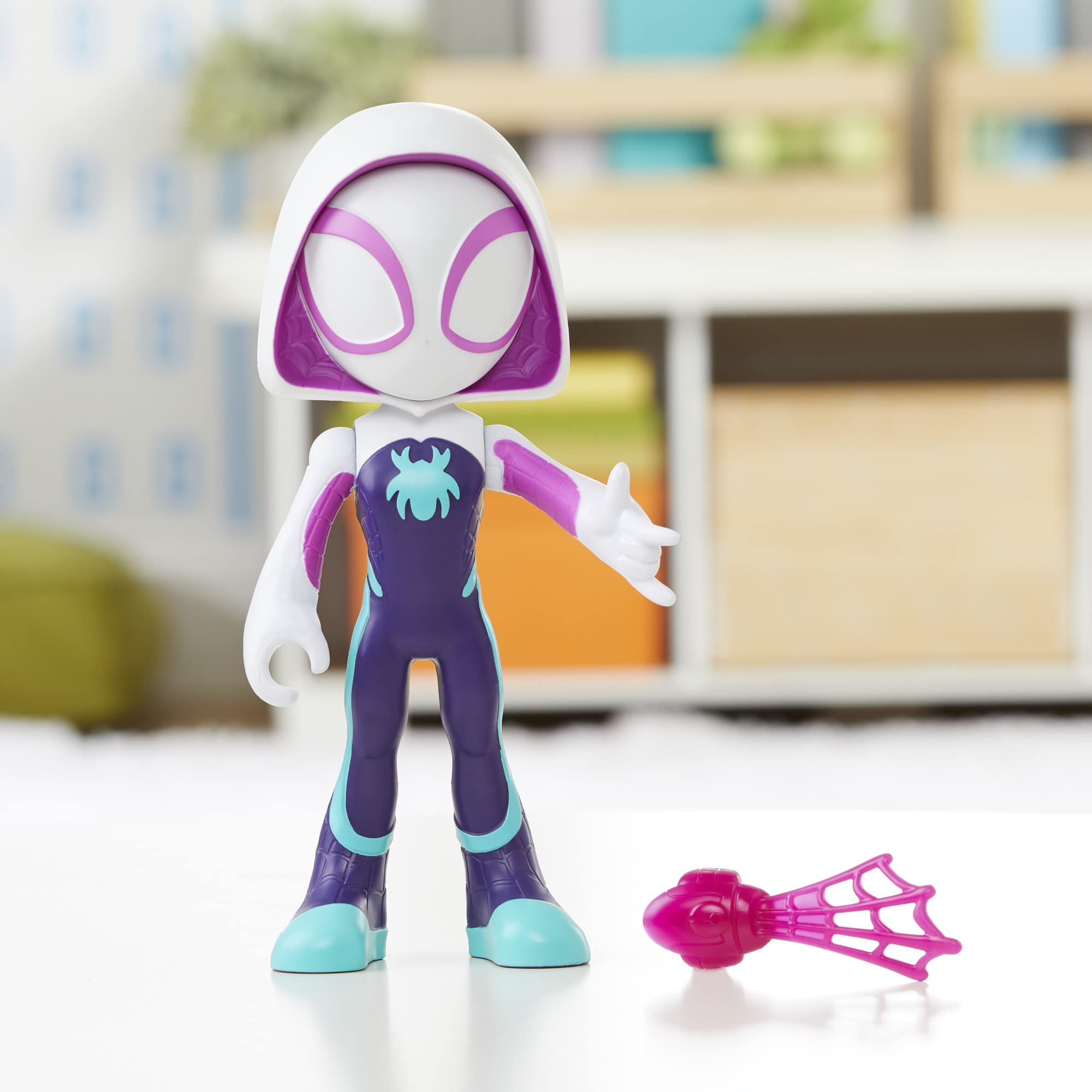marvel-spidey-ghost-spider-figurine-22-5-cm-blanc-violet-3-ans image 6