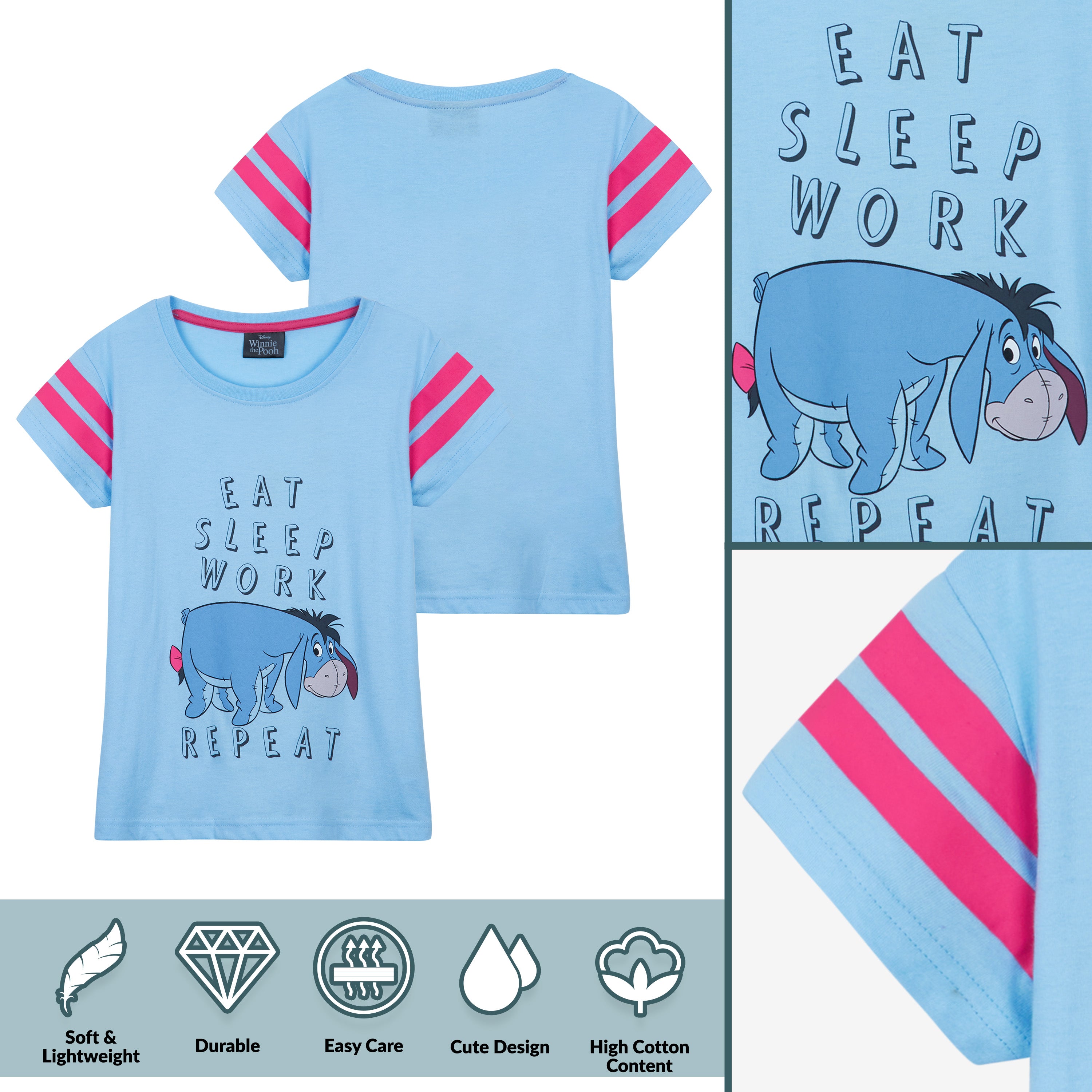 pyjama-disney-bourriquet-fille-short-7-8-ans-coton image 3