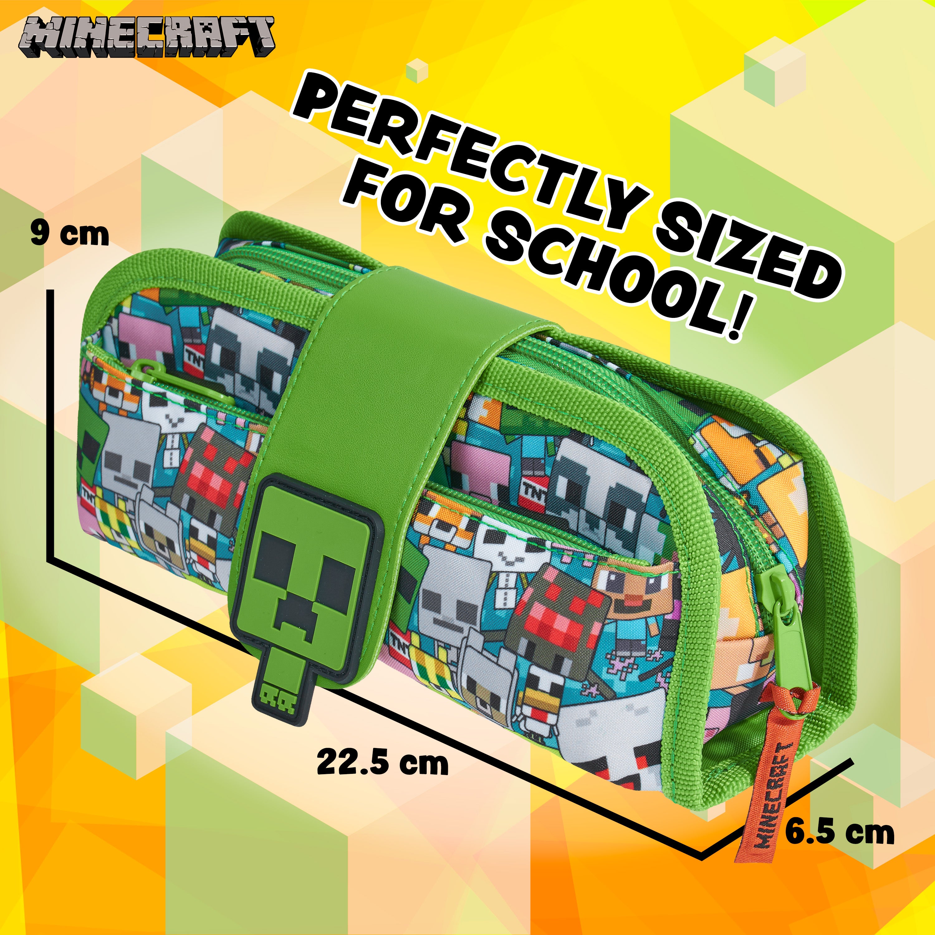 minecraft-trousse-cole-creeper-multi-compartiments-pochette-zip image 7