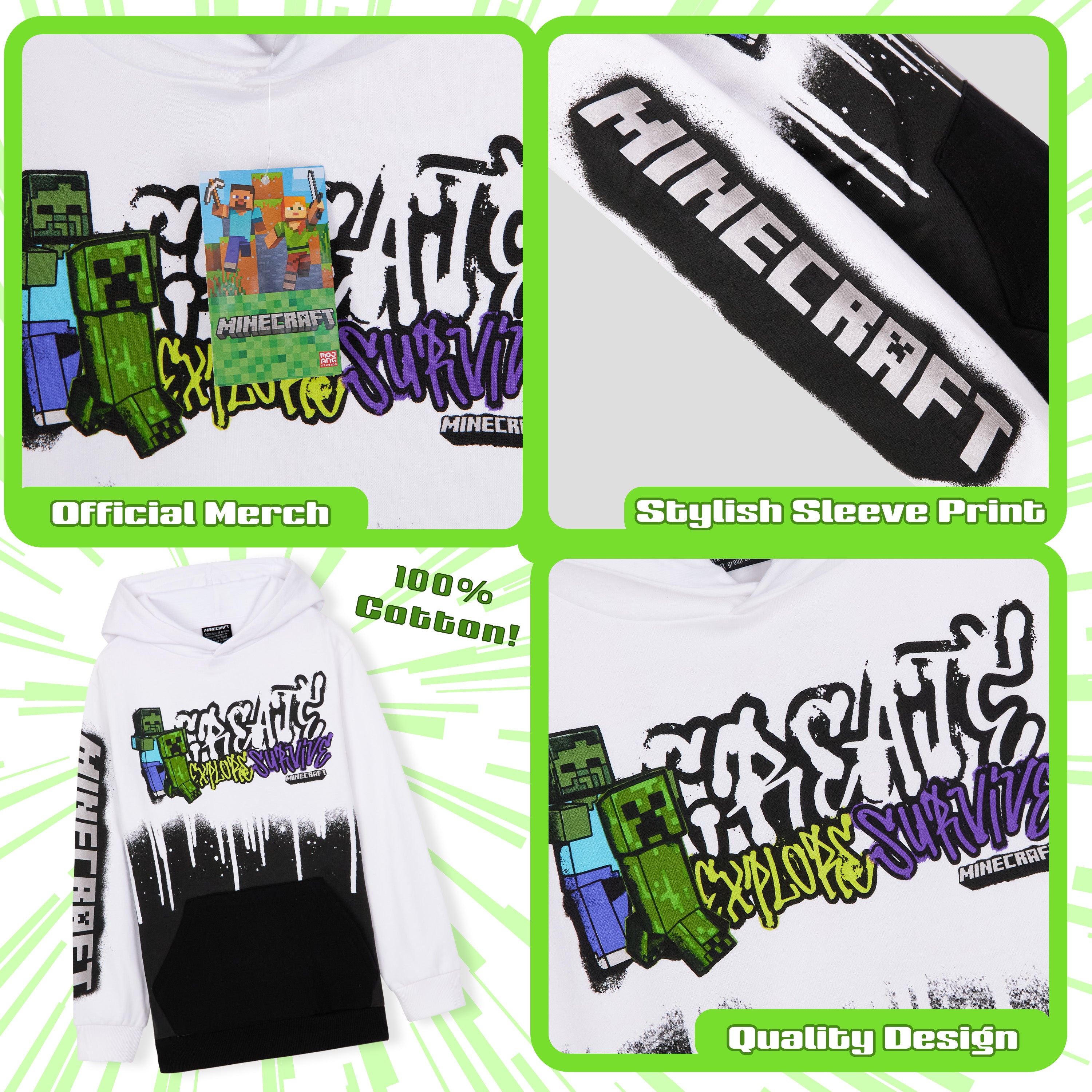 minecraft-creeper-sweat-capuche-gar-on-coton-11-12-ans image 4