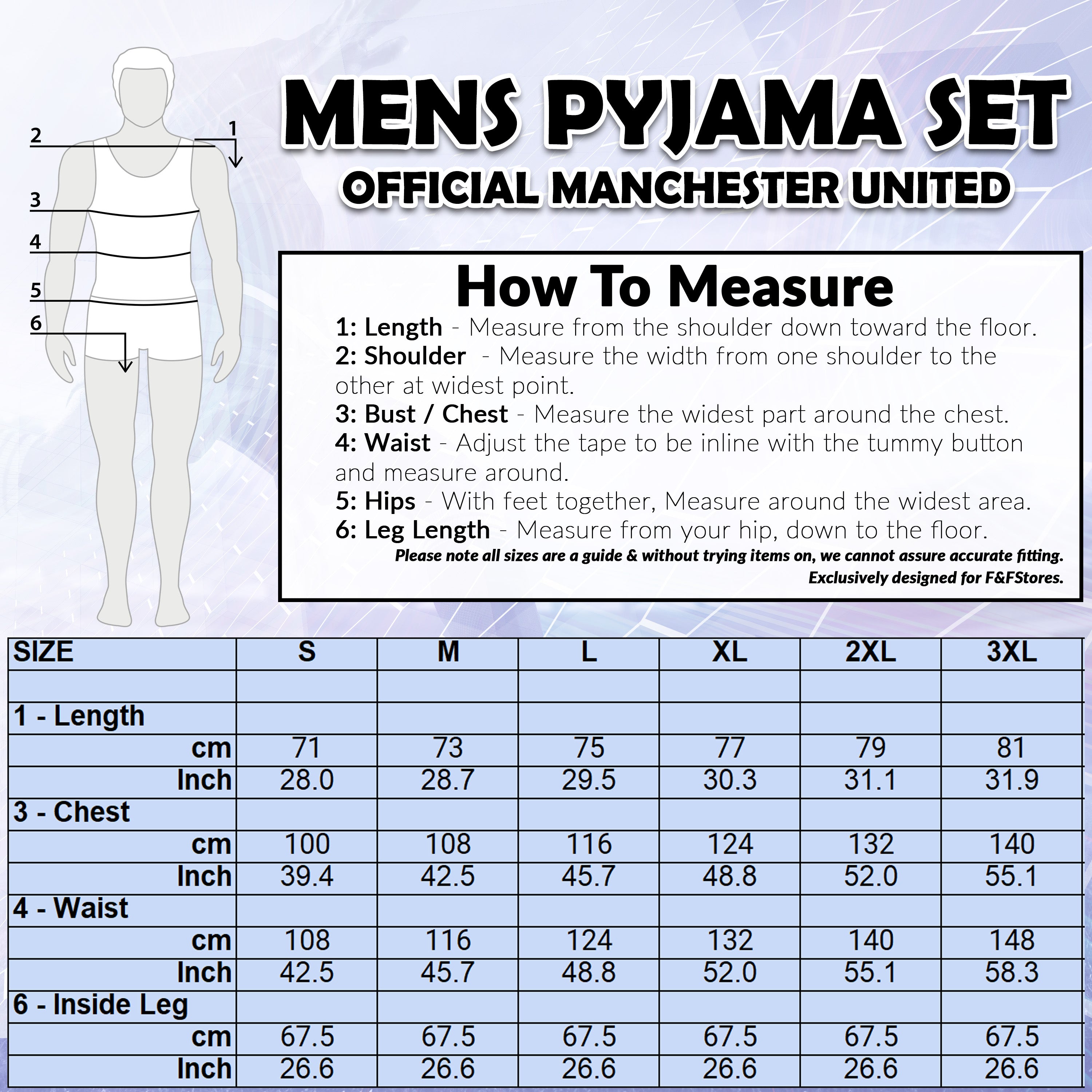 manchester-united-pyjama-homme-coton-ensemble-taille-l image 6