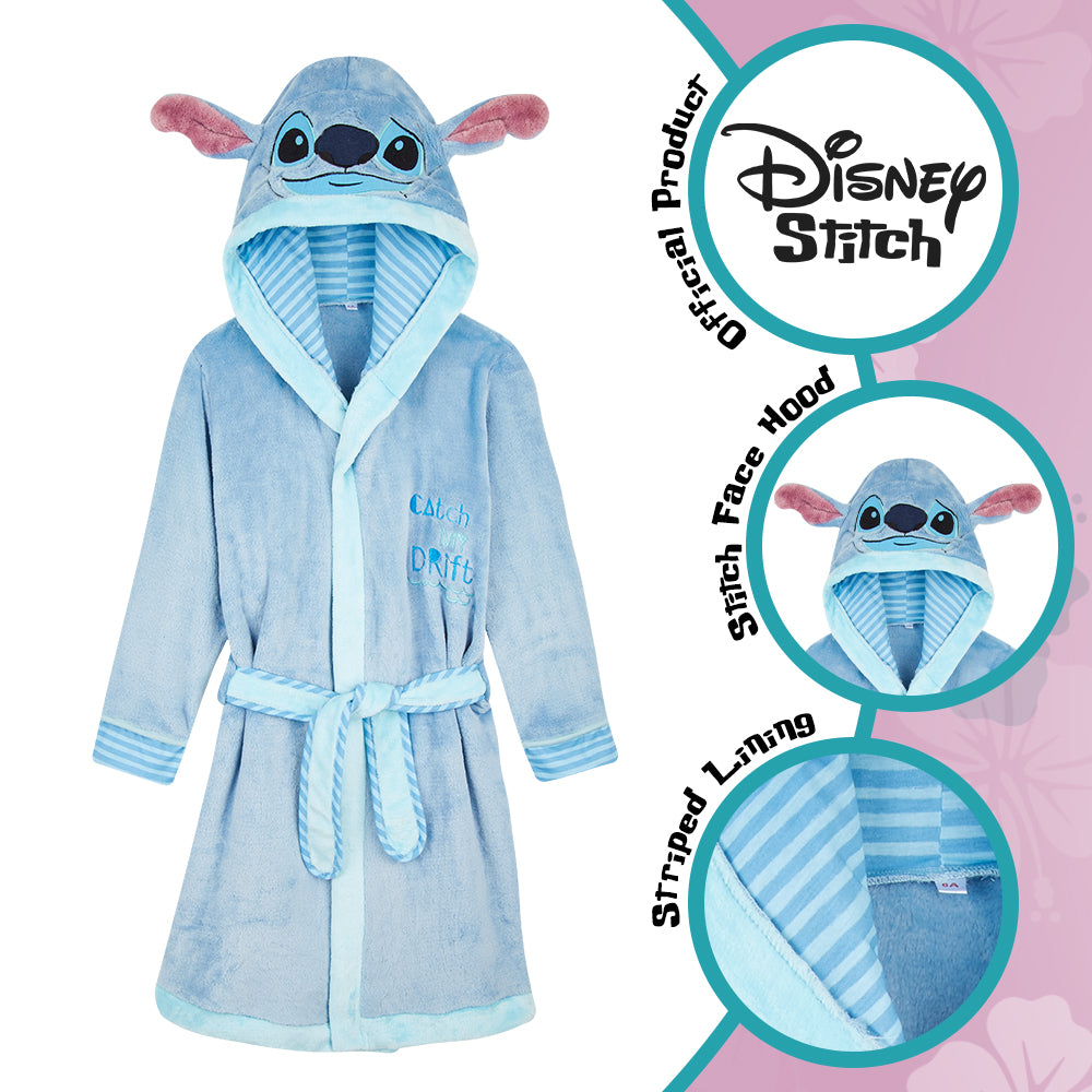 disney-stitch-peignoir-enfant-polaire-capuche-7-8-ans image 2