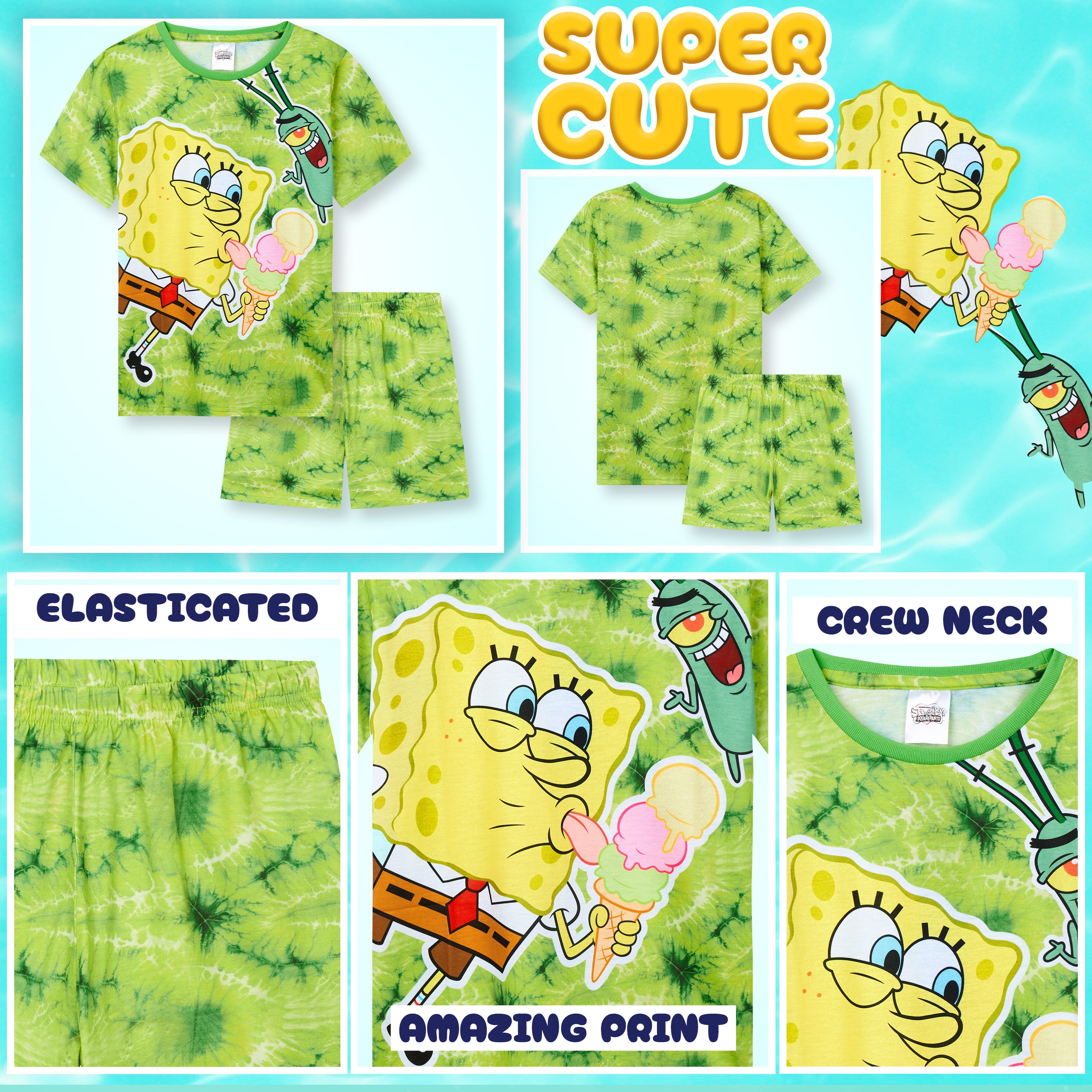 bob-l-ponge-pyjama-gar-on-short-t-7-8-ans image 4