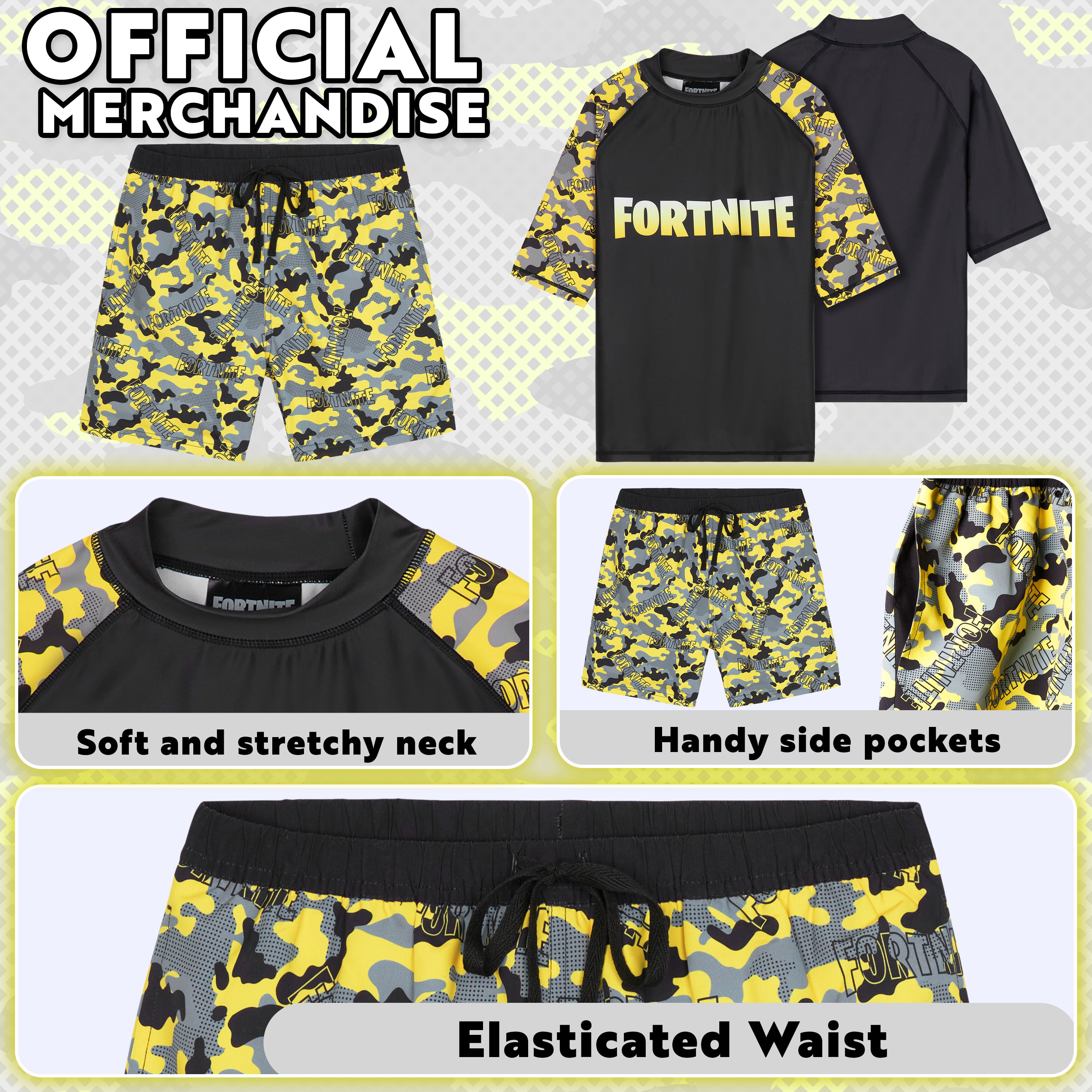 fortnite-maillot-de-bain-gar-on-2-pi-ces-11-12-ans-short-top image 4