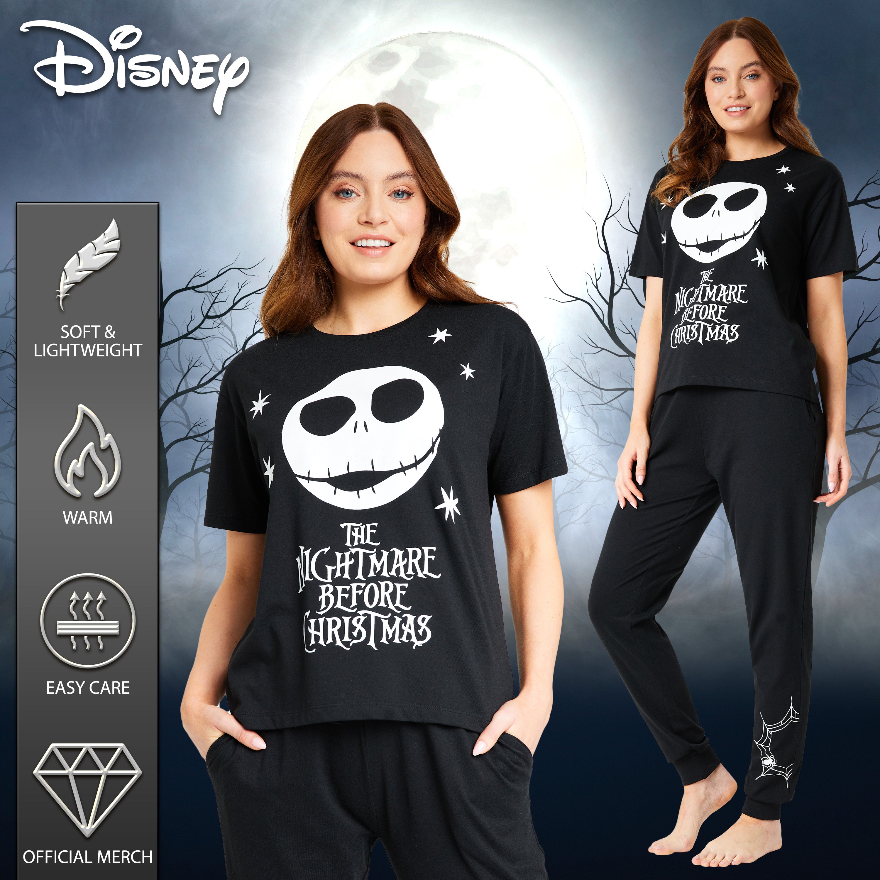 disney-pyjama-femme-nightmare-t-shirt-pantalon-taille-m image 5