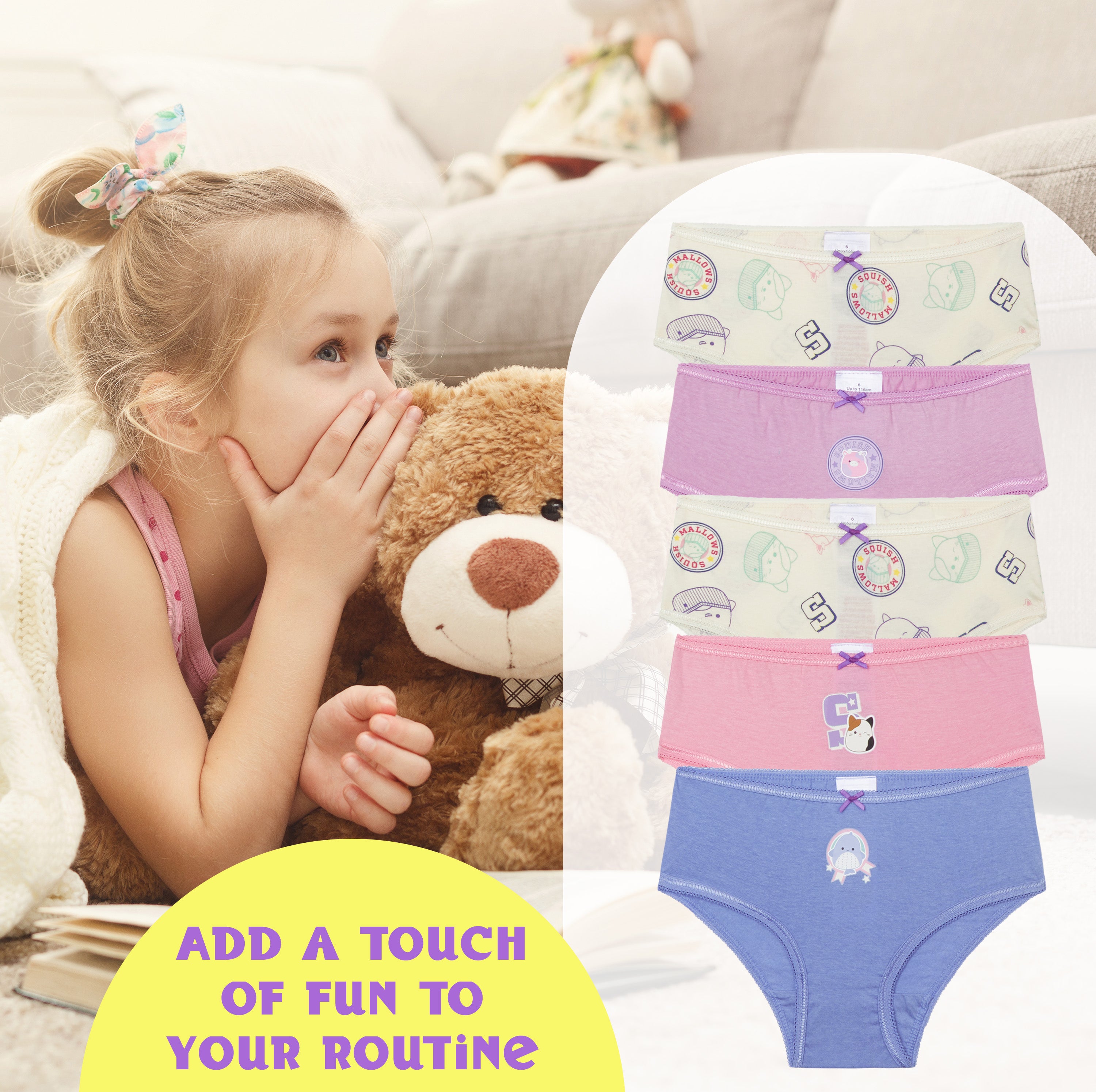 get-trend-squishmallows-culottes-fille-lot-5-coton-7-8-ans image 2