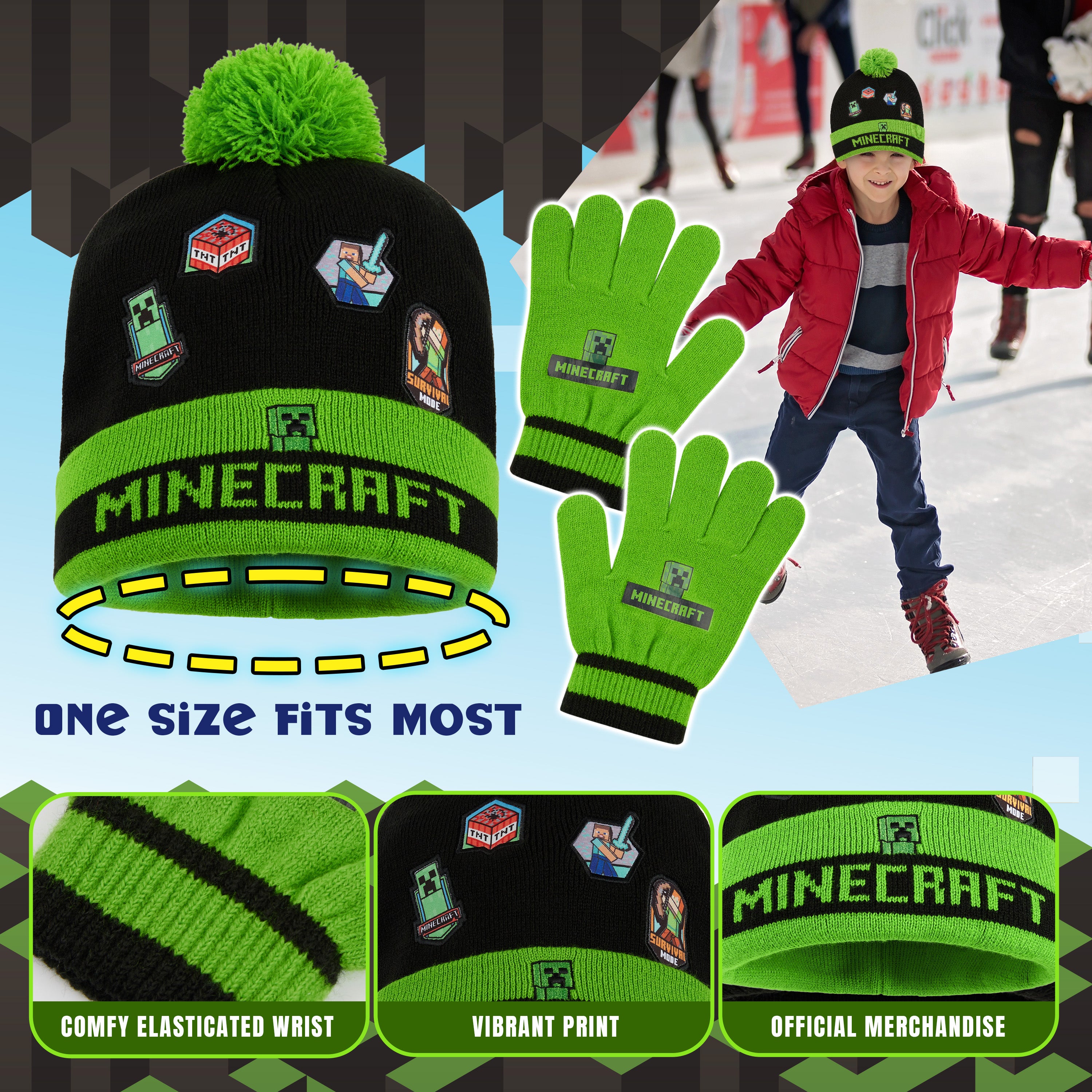 minecraft-ensemble-hiver-creeper-bonnet-charpe-gants-enfant image 5