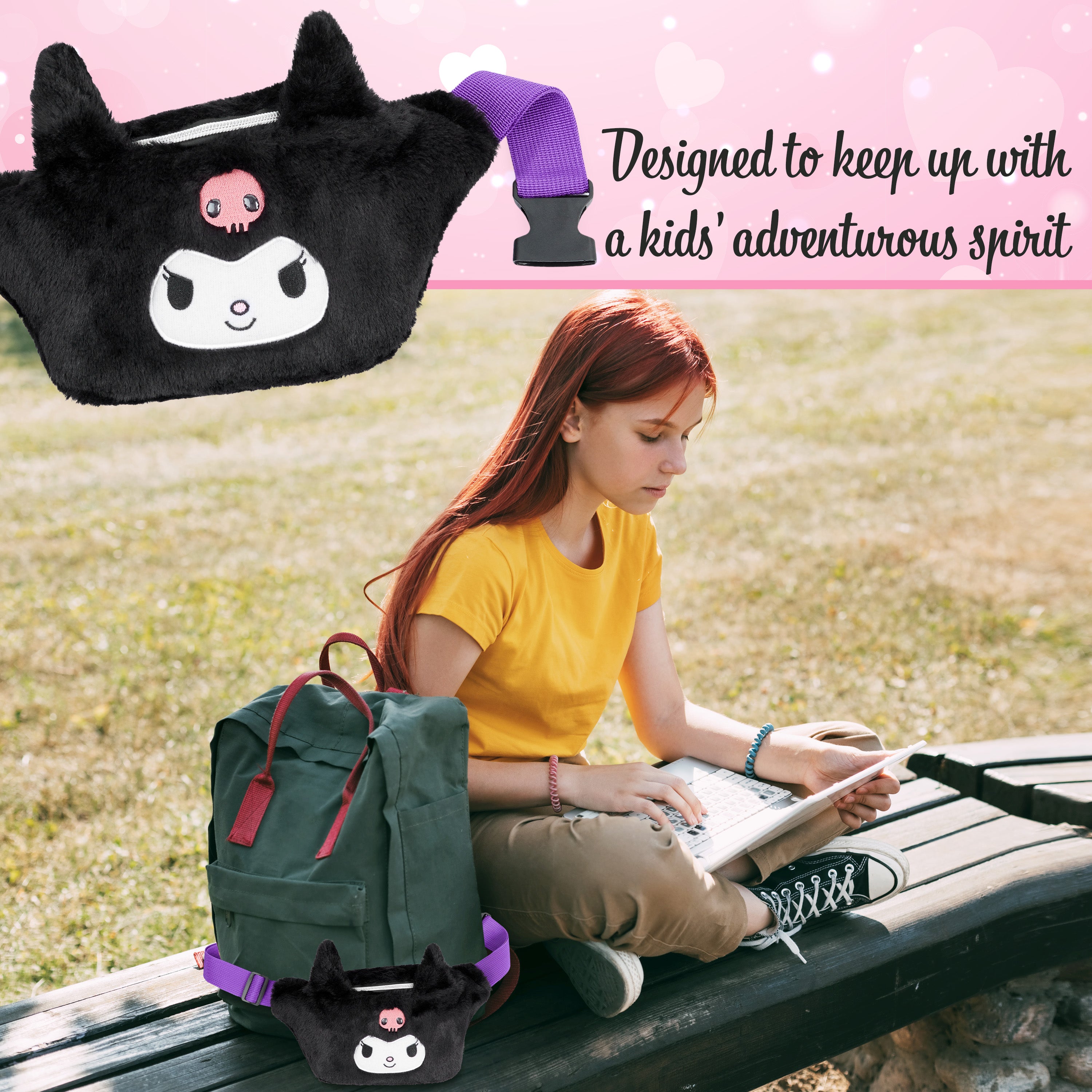 hello-kitty-sac-banane-fille-peluche-noire-r-glable image 5