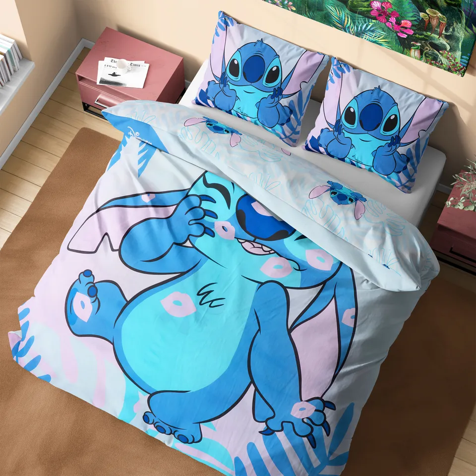 get-trend-stitch-housse-de-couette-double-bleue-taies image 1