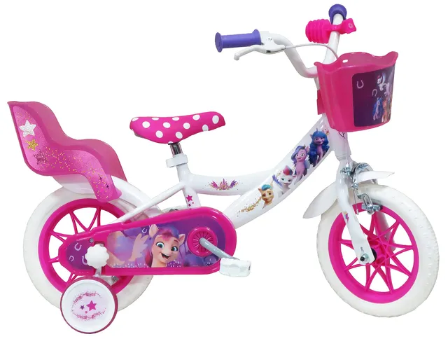 my-little-pony-v-lo-enfant-12-pouces-blanc-fuchsia-panier image 1