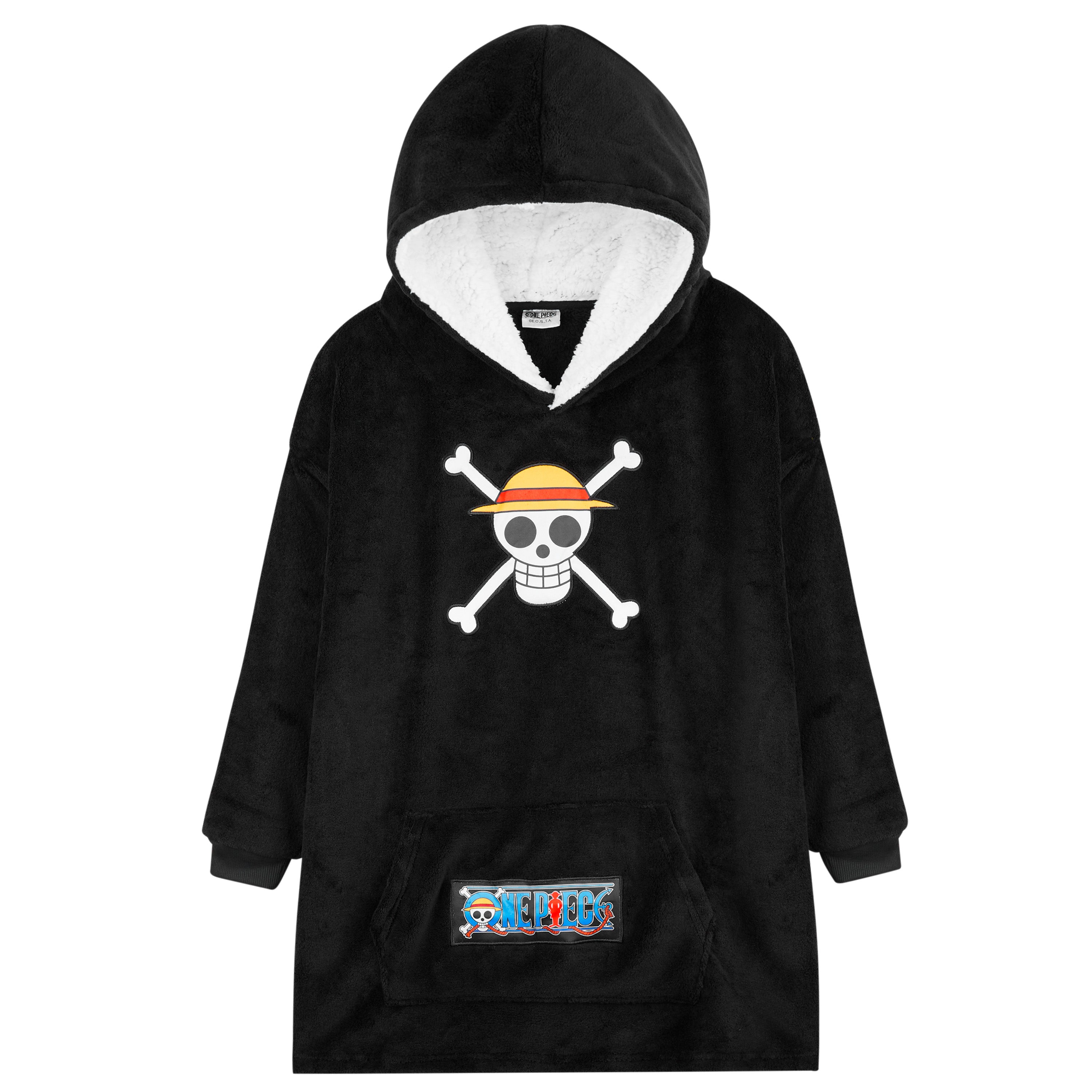 one-piece-plaid-sweat-capuche-noir-gar-on-taille-unique image 1