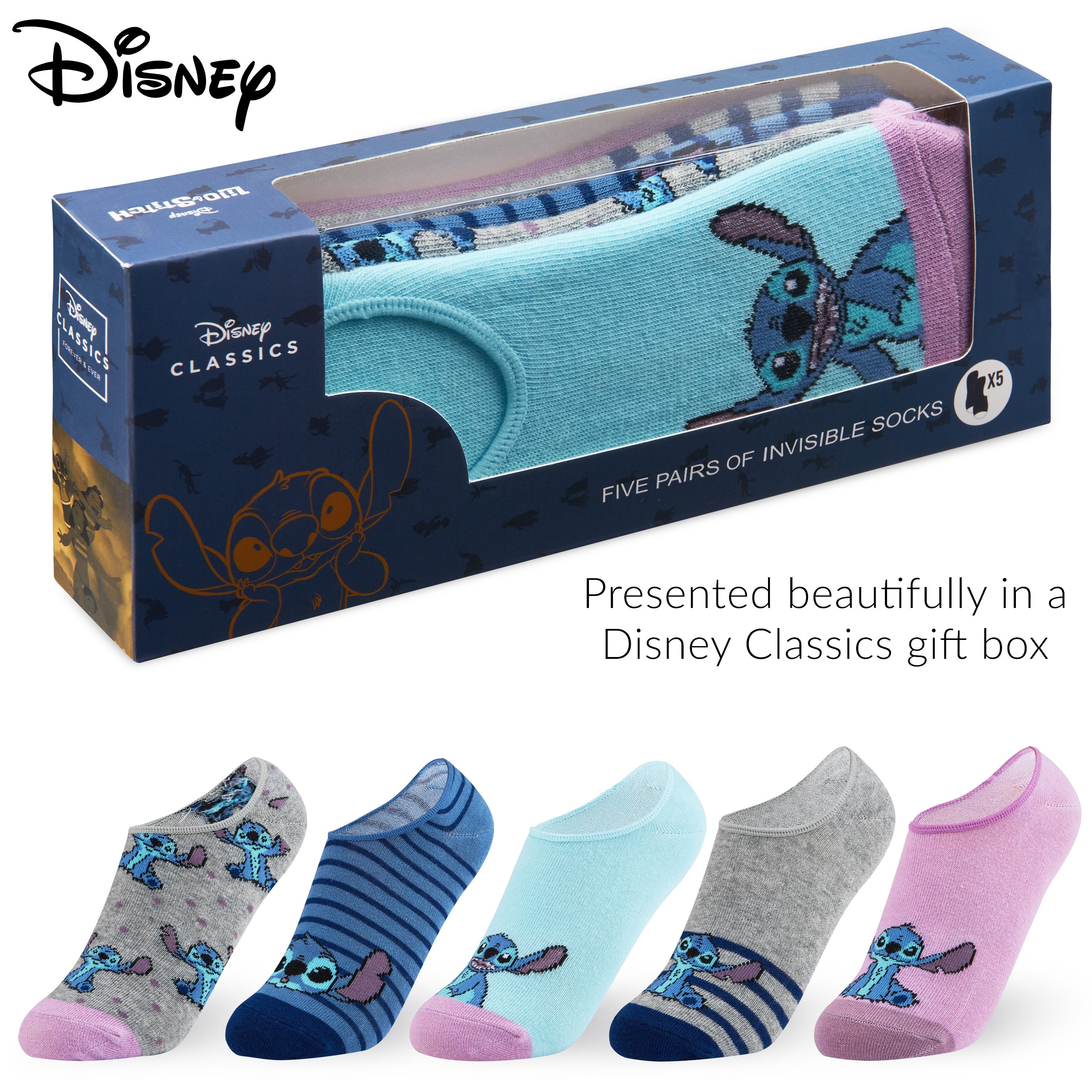 disney-stitch-socquettes-femme-invisibles-lot-5-paires-4-7 image 7