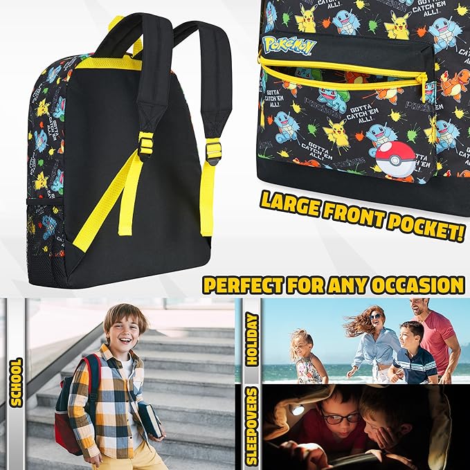 pok-mon-pikachu-sac-dos-enfant-poches-zipp-es-cole-2 image 6