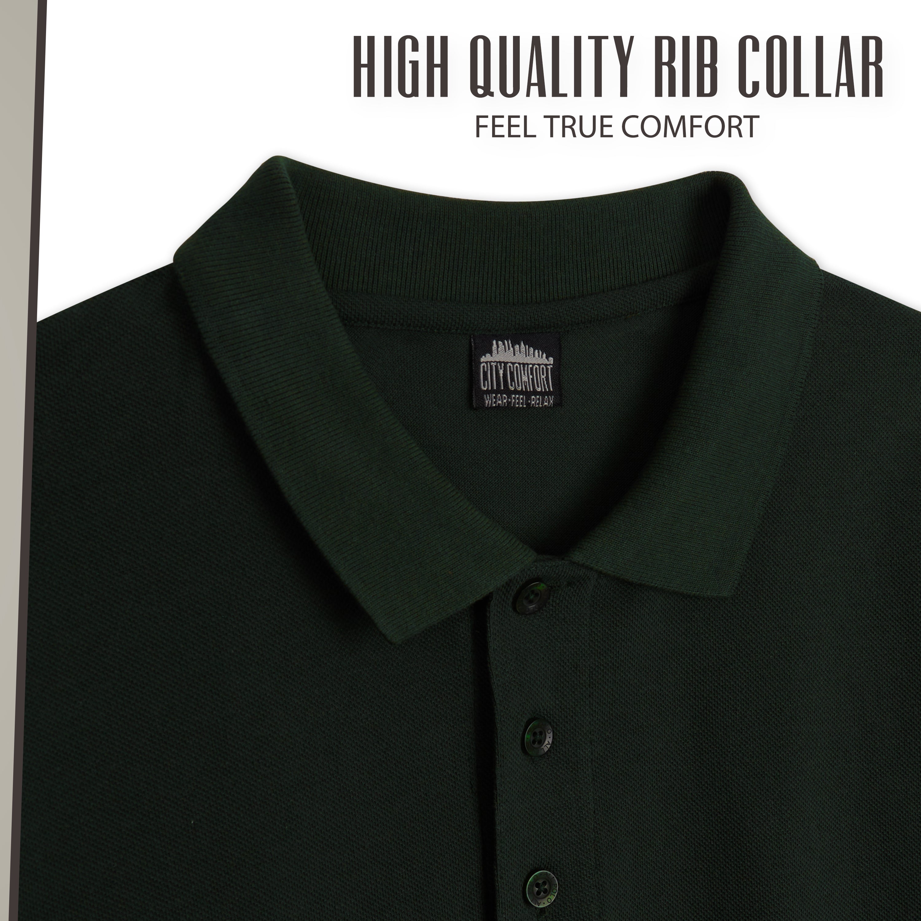 citycomfort-men-polo-manche-courte-coton-vert-gris image 4