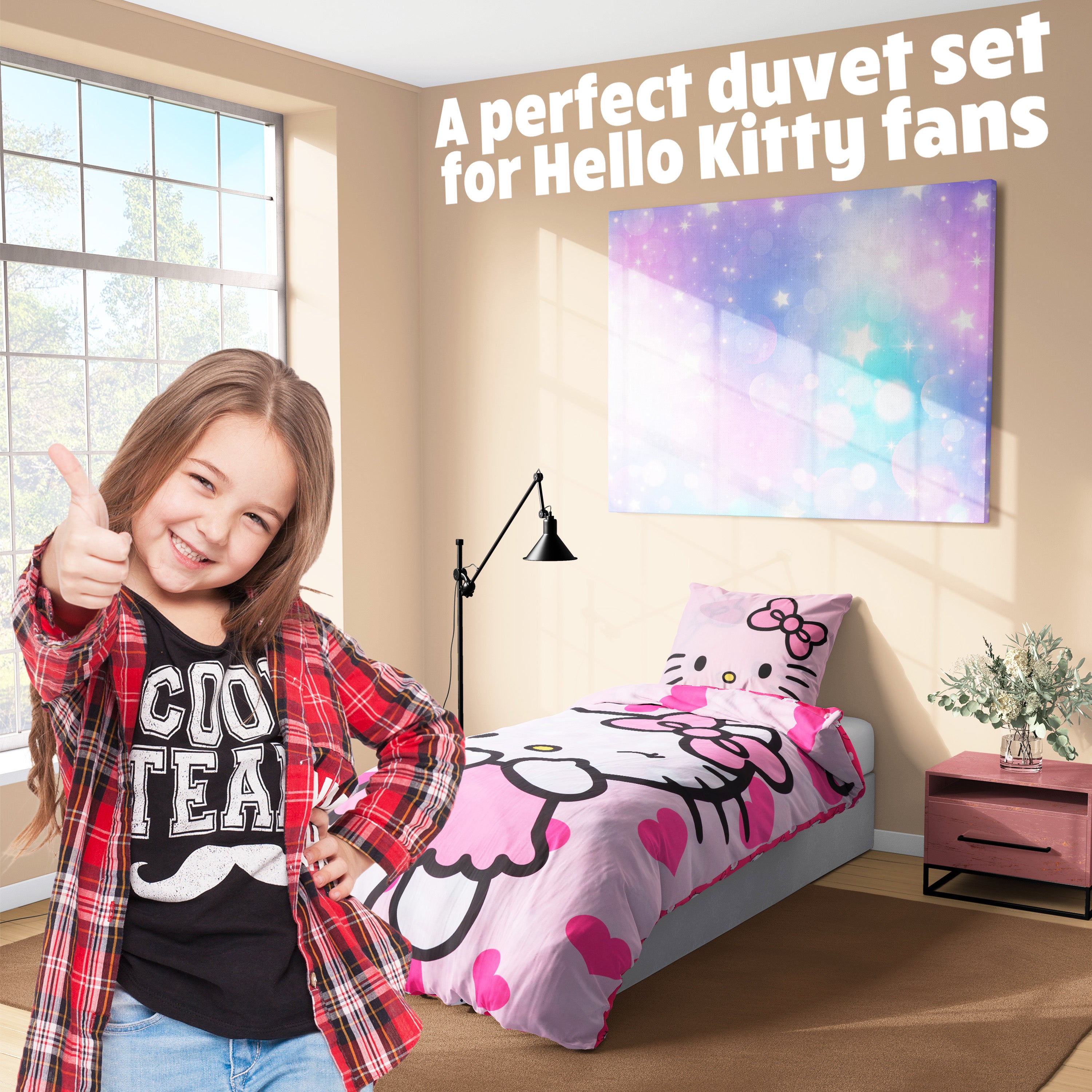 hello-kitty-parure-de-lit-1-personne-housse-couette-rose image 5