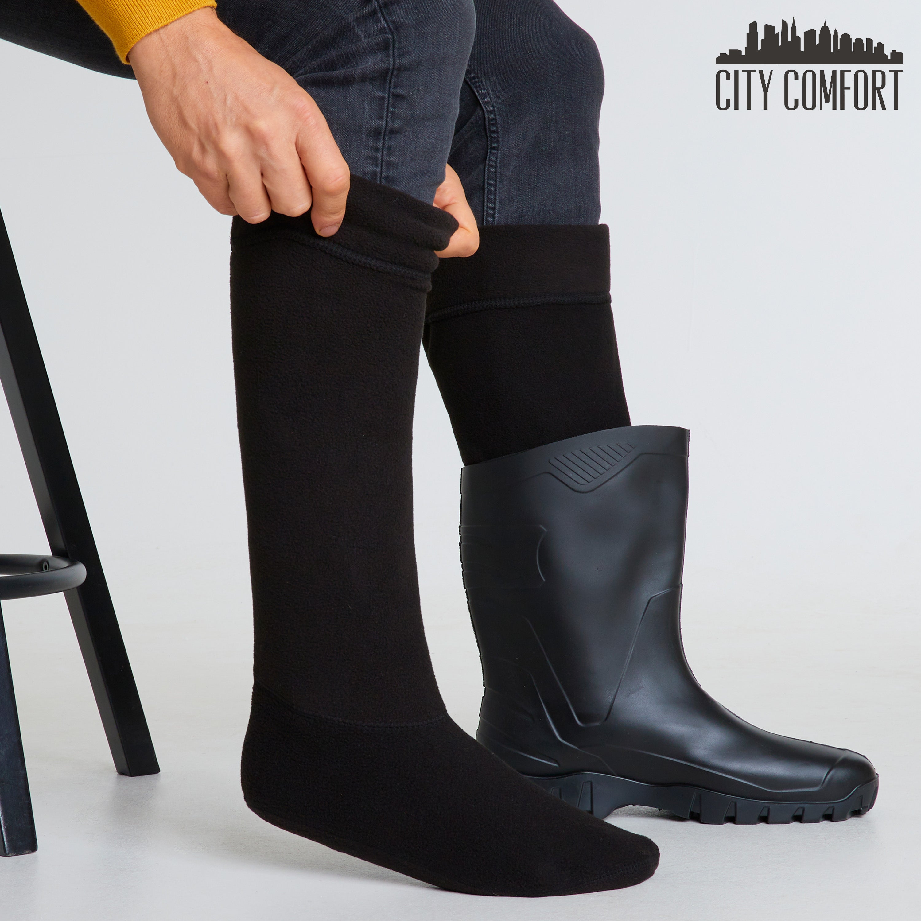 get-trend-doublure-bottes-chaussettes-polaire-homme-noir image 2