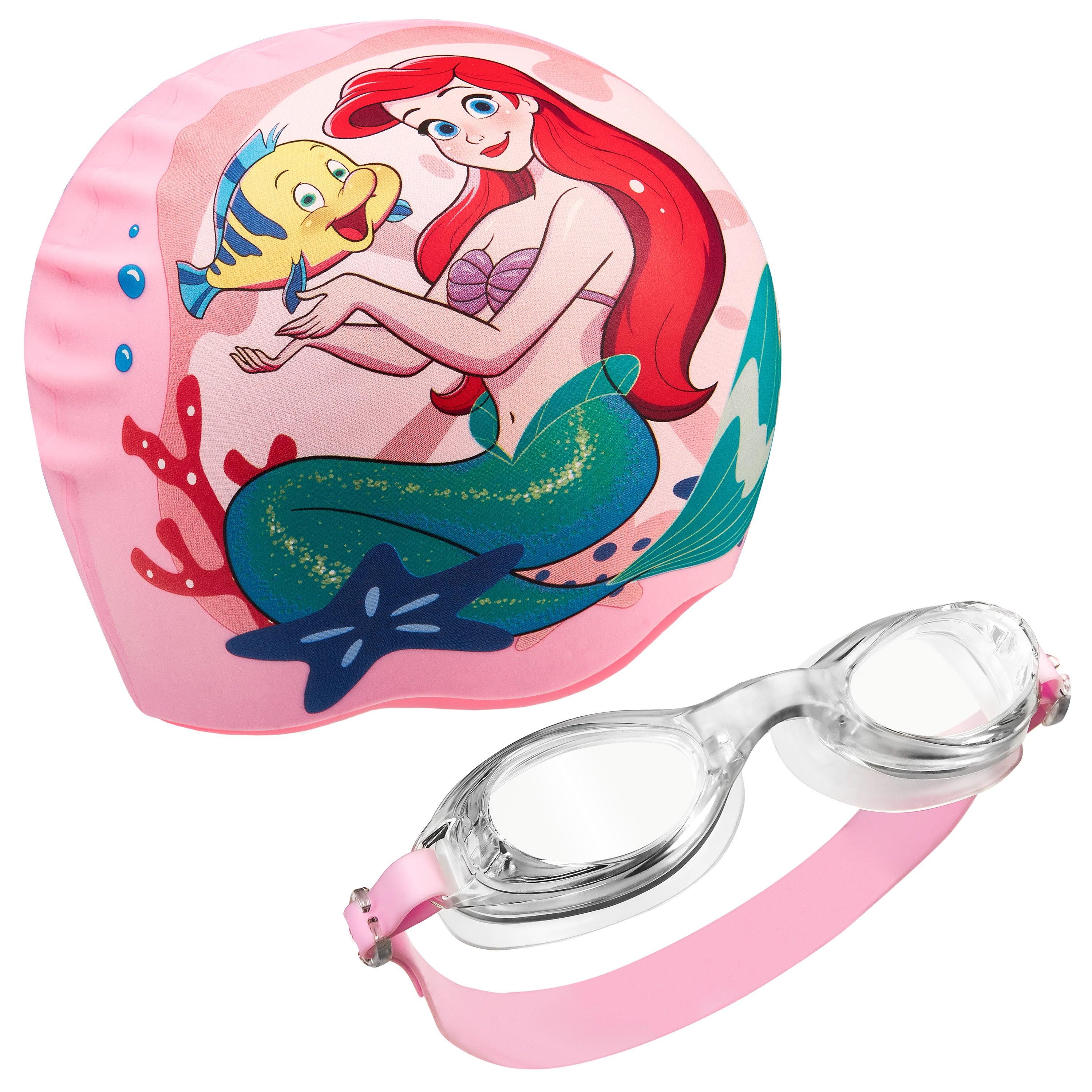 disney-ariel-kit-lunettes-et-bonnet-de-bain-fille-anti-bu-e image 1