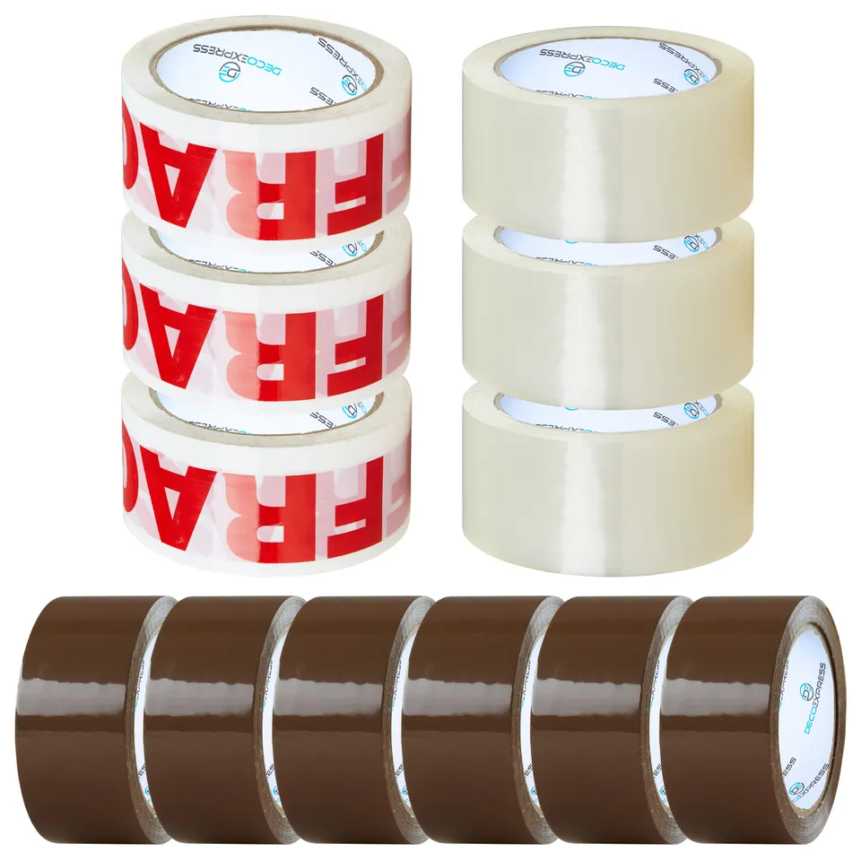 d-vidoir-12-rouleaux-scotch-emballage-marron-transparent image 1