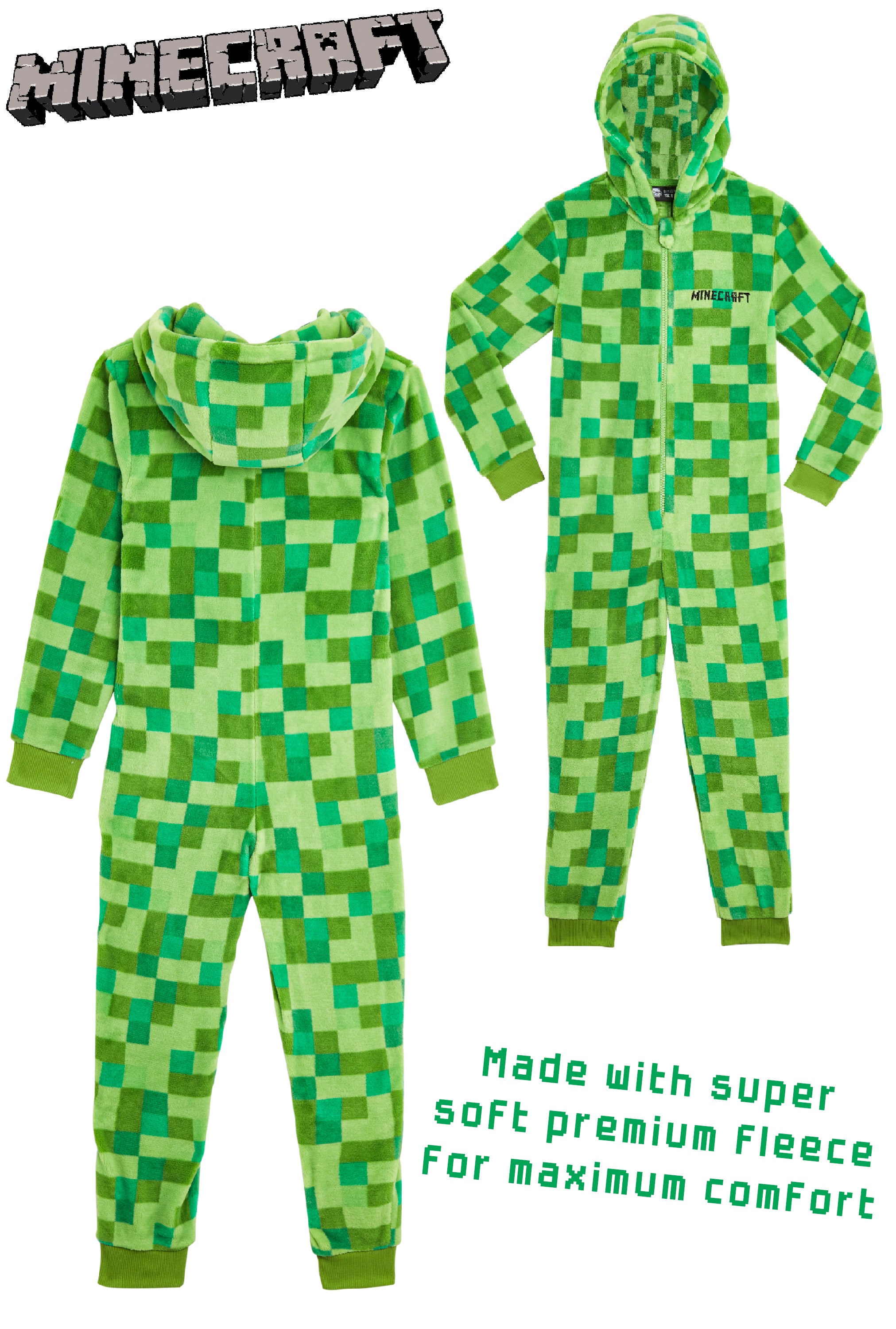 minecraft-combinaison-pyjama-polaire-gar-on-capuche-gamer-chaud image 7