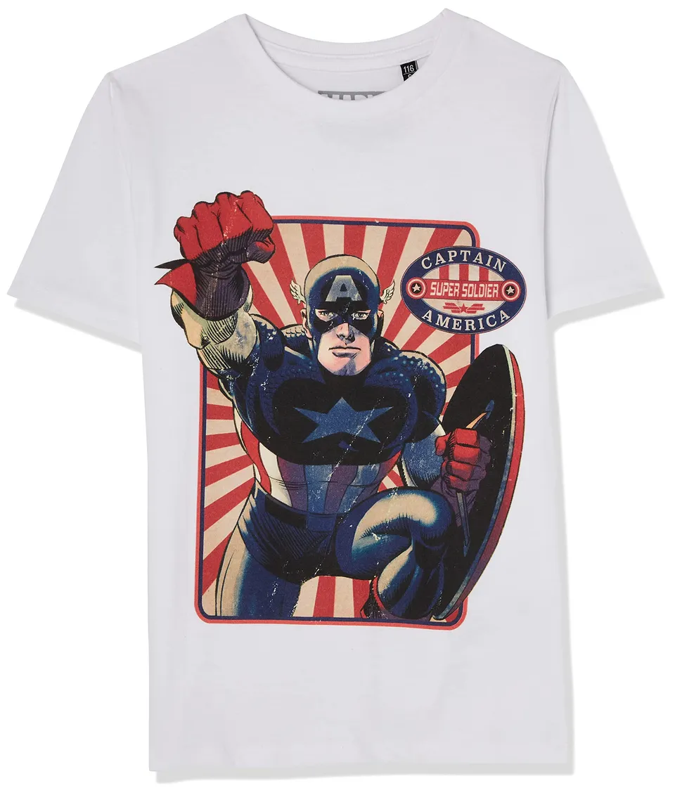 marvel-t-shirt-gar-on-10-ans-blanc-super-h-ros-coton image 1