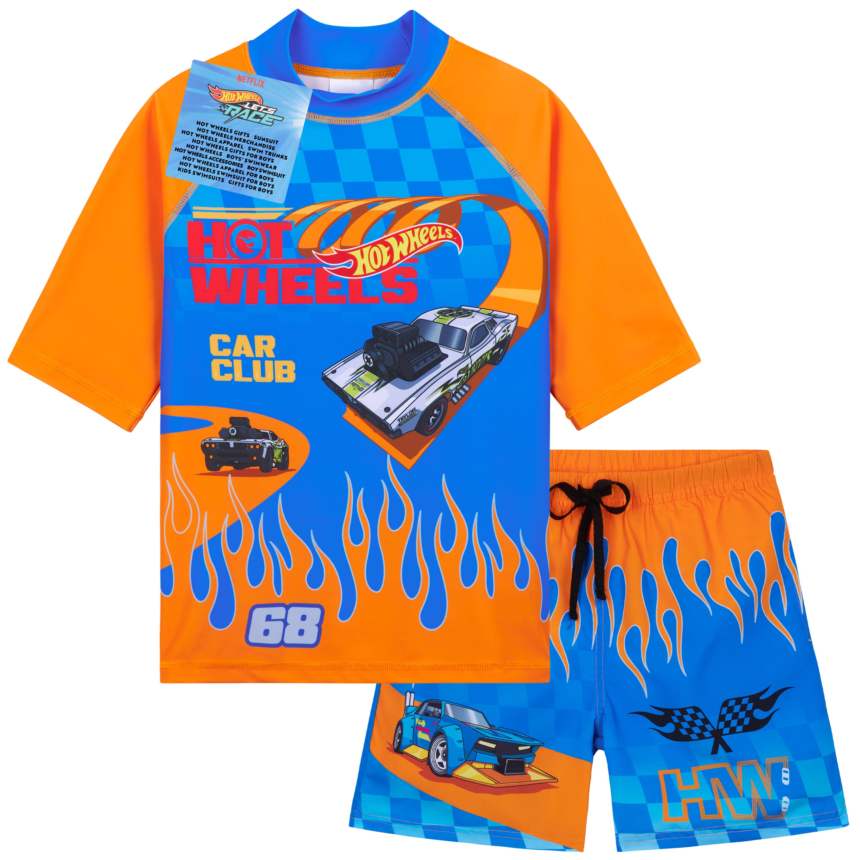 hot-wheels-maillot-de-bain-gar-on-2-pi-ces-short-top-5-6-ans image 1
