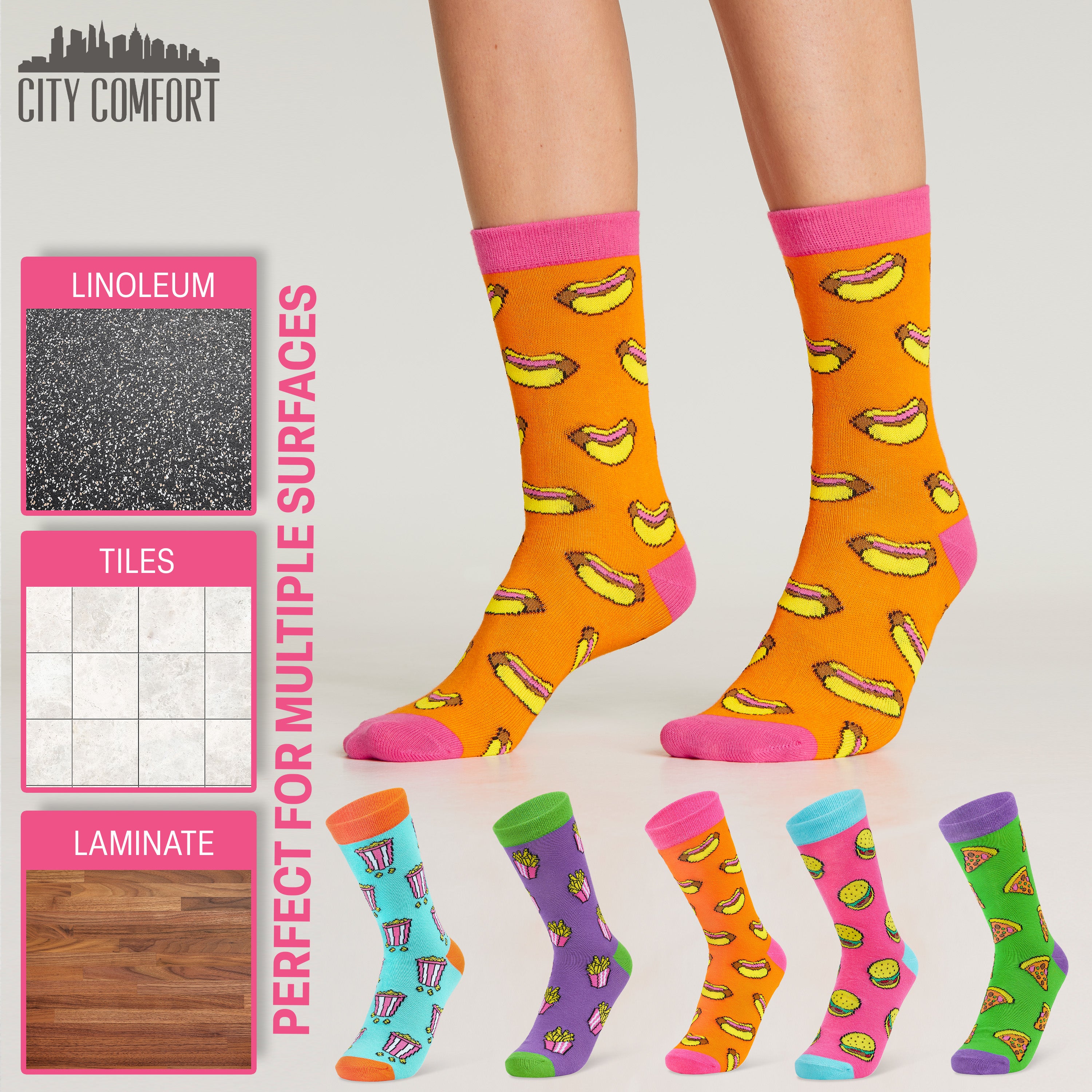 get-trend-citycomfort-chaussettes-femme-5-paires-couleurs-vives image 6