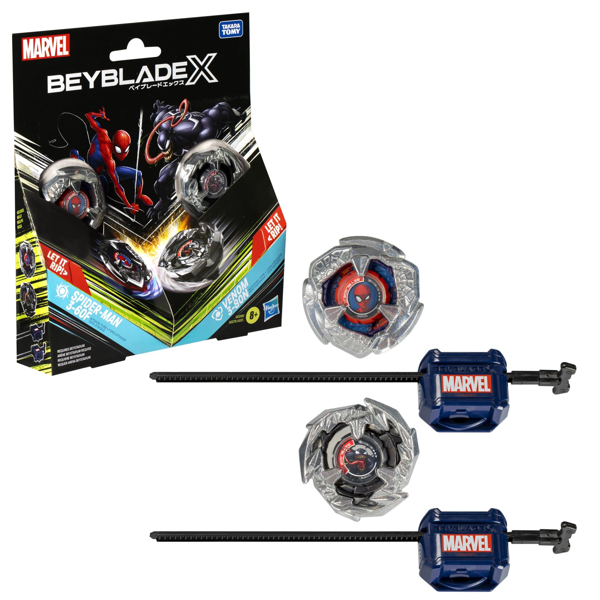 beyblade-x-marvel-spider-man-3-60f-vs-venom-3-80n-toupies-combat image 1