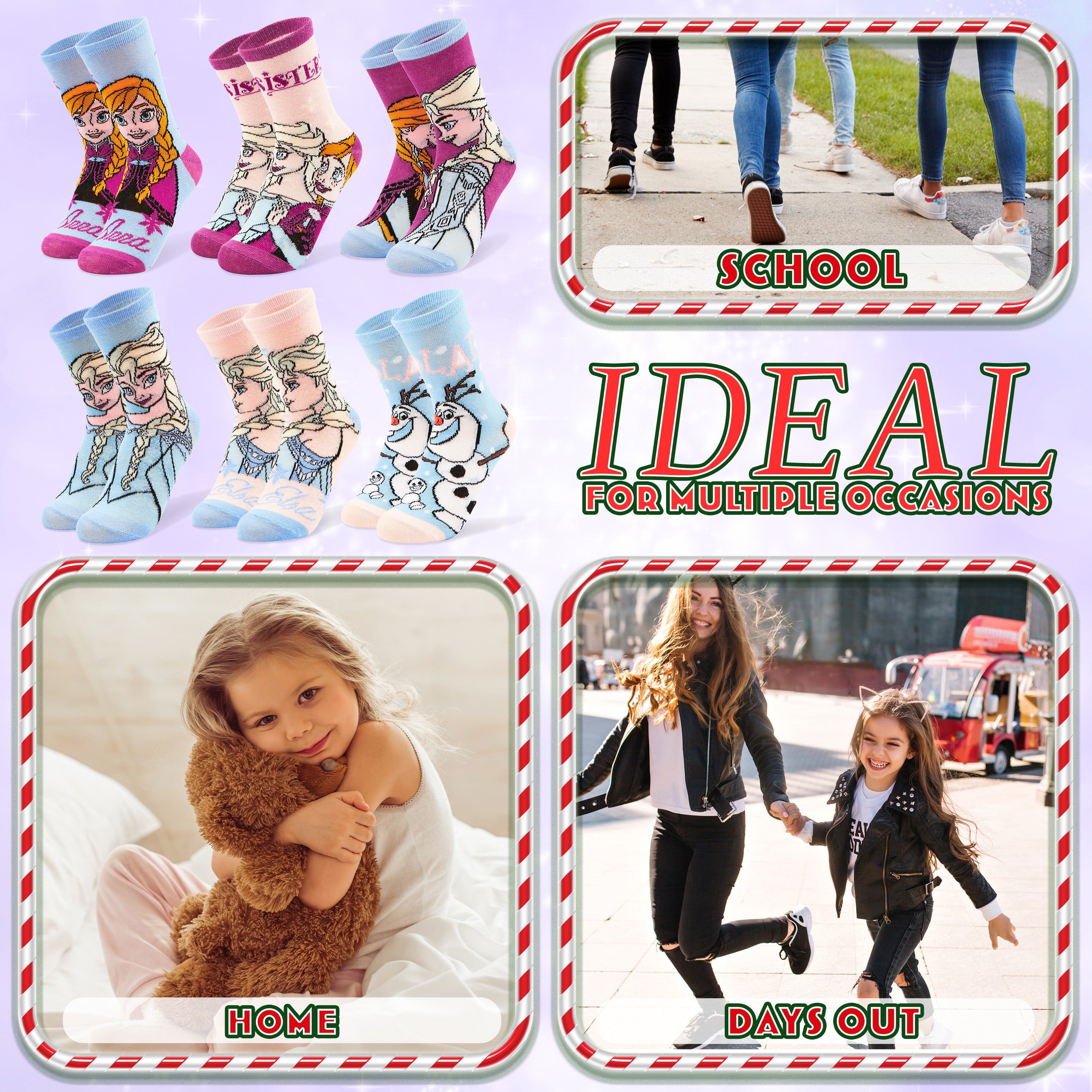 disney-frozen-p-tards-de-no-l-lot-de-6-avec-chaussettes-enfant image 4