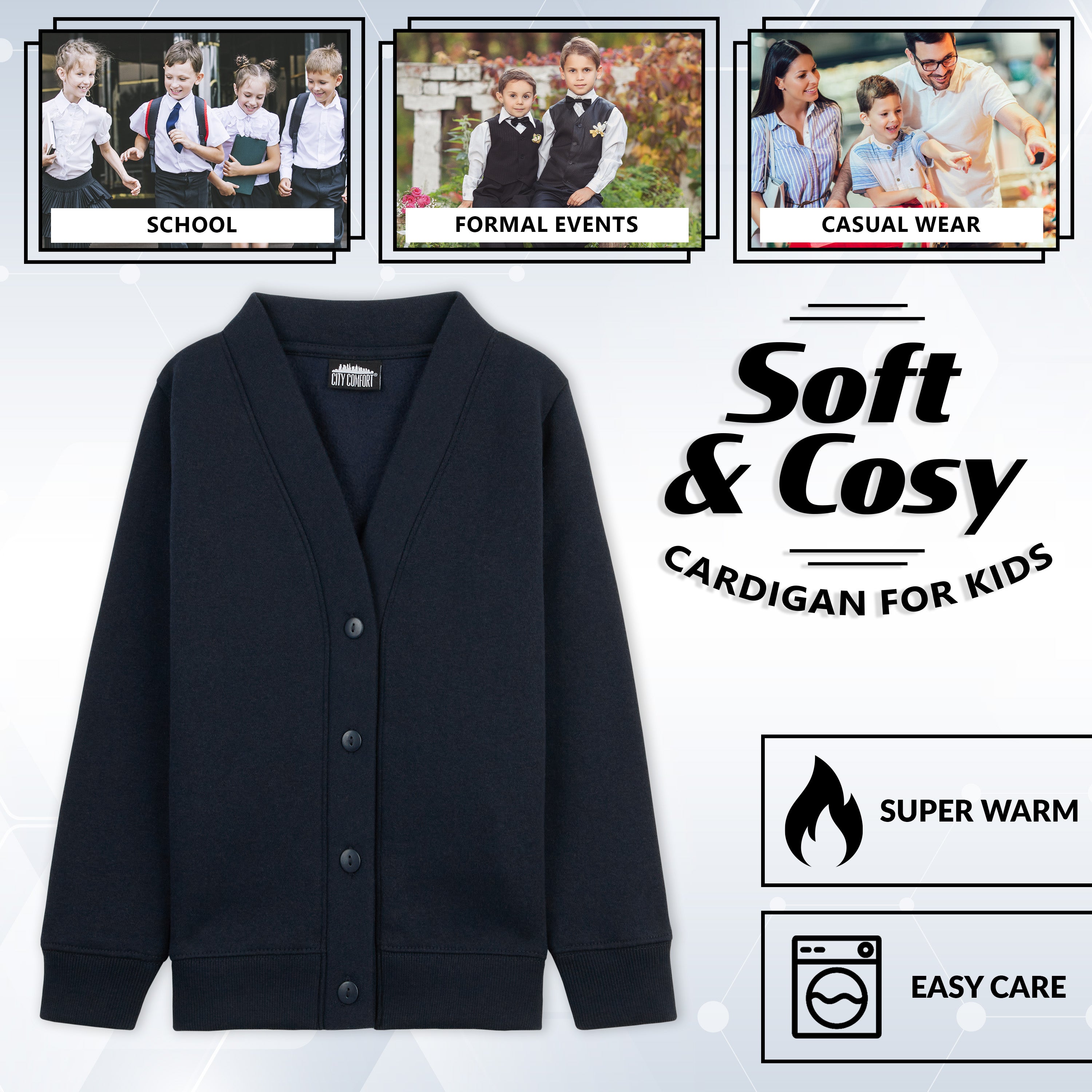 citycomfort-cardigan-boutonn-enfant-gilet-marine-7-8-ans image 6