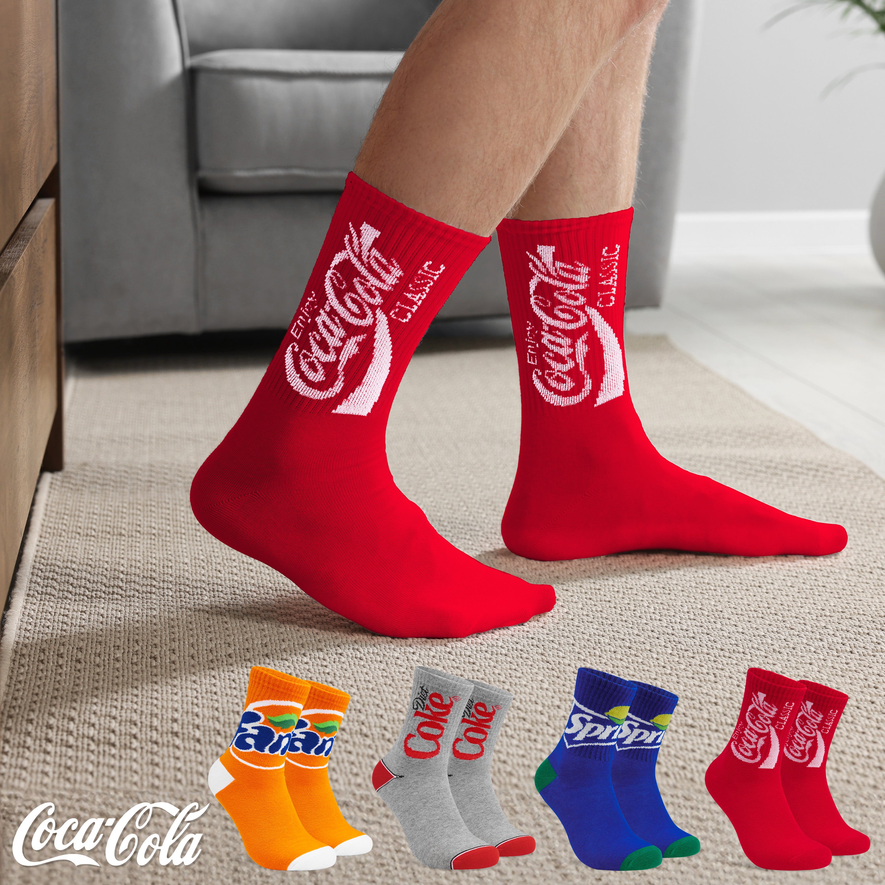 coca-cola-chaussettes-fantaisie-adulte-lot-4-paires image 4