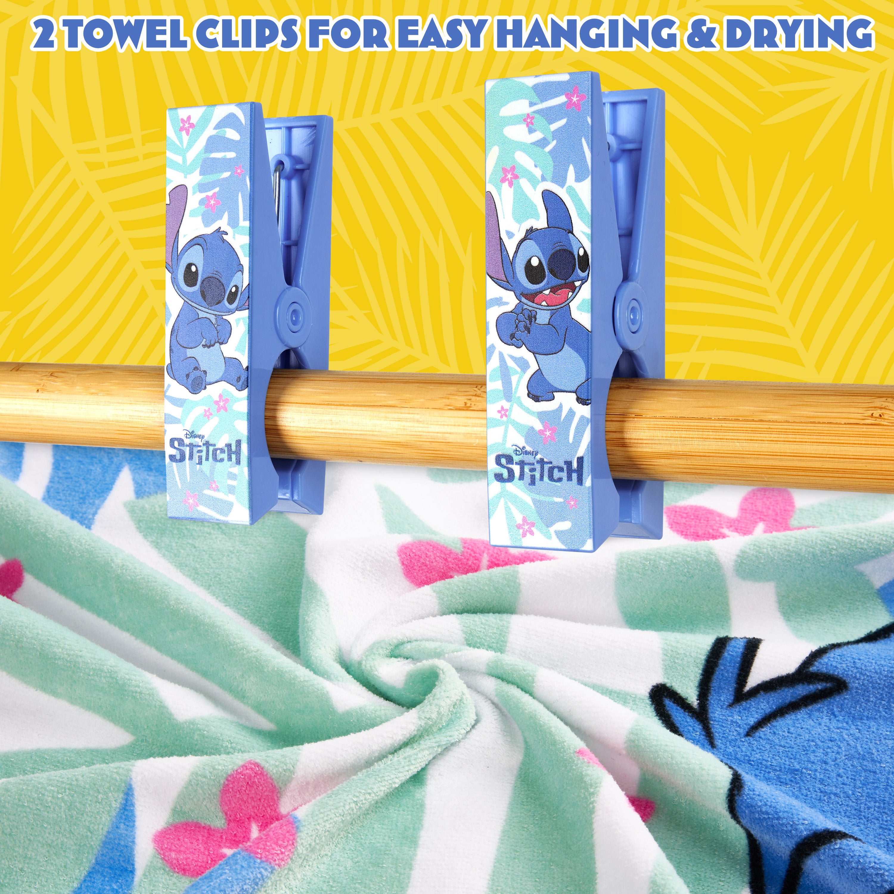 disney-stitch-serviette-plage-enfant-140x70cm-2-pinces image 4
