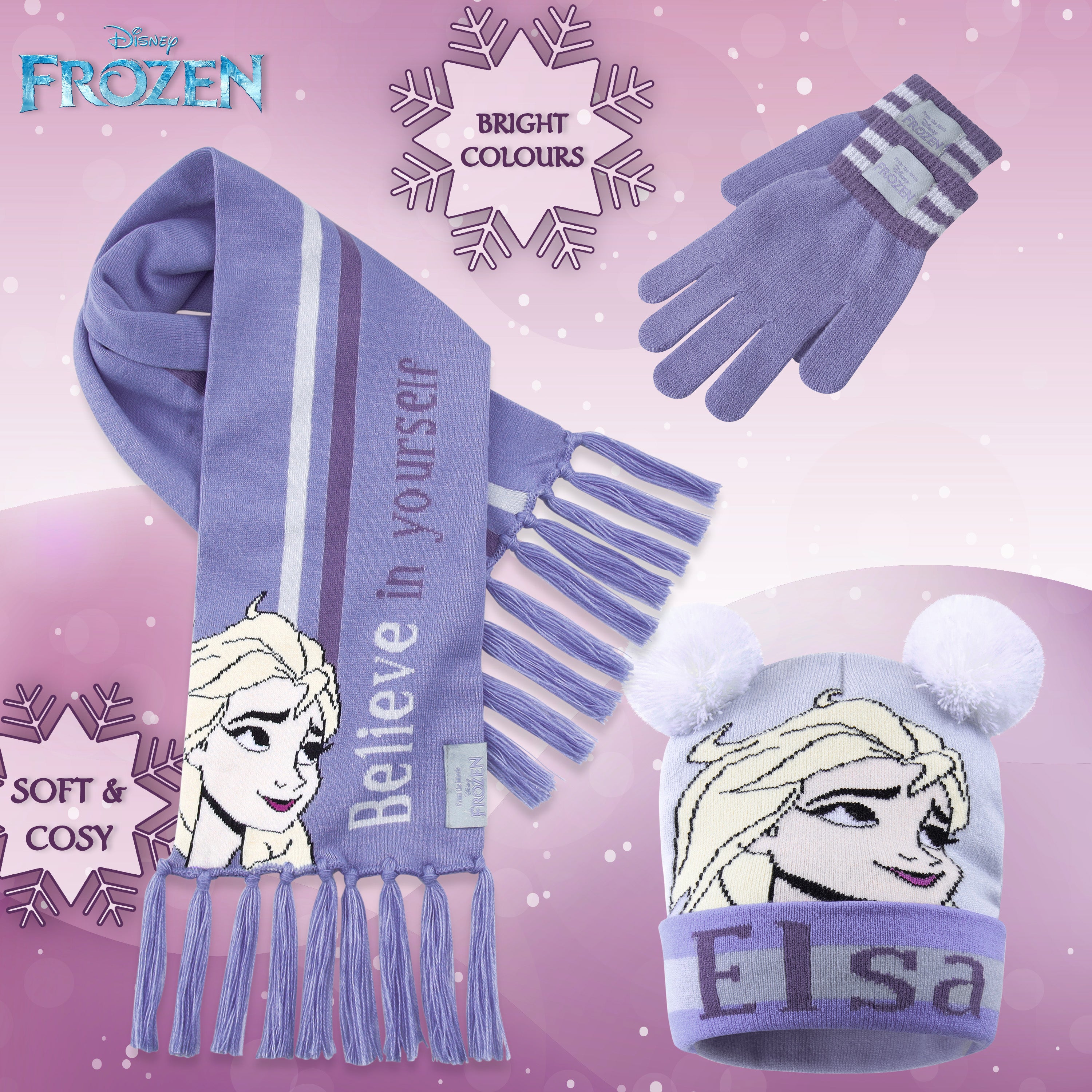 disney-frozen-ensemble-bonnet-charpe-gants-fille-3-pi-ces image 2