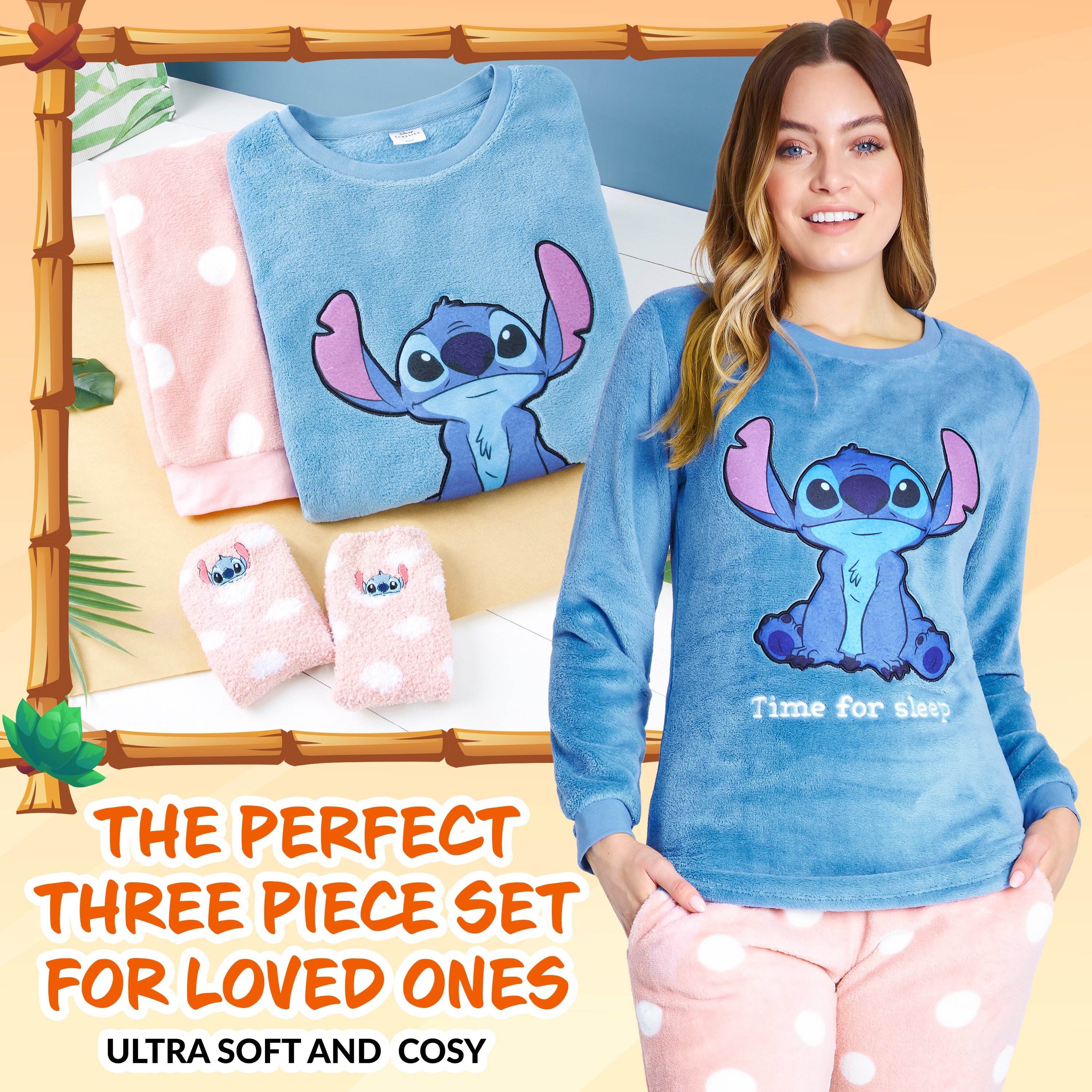 stitch-disney-pyjama-polaire-femme-chaussettes-pilou-s-xl image 2