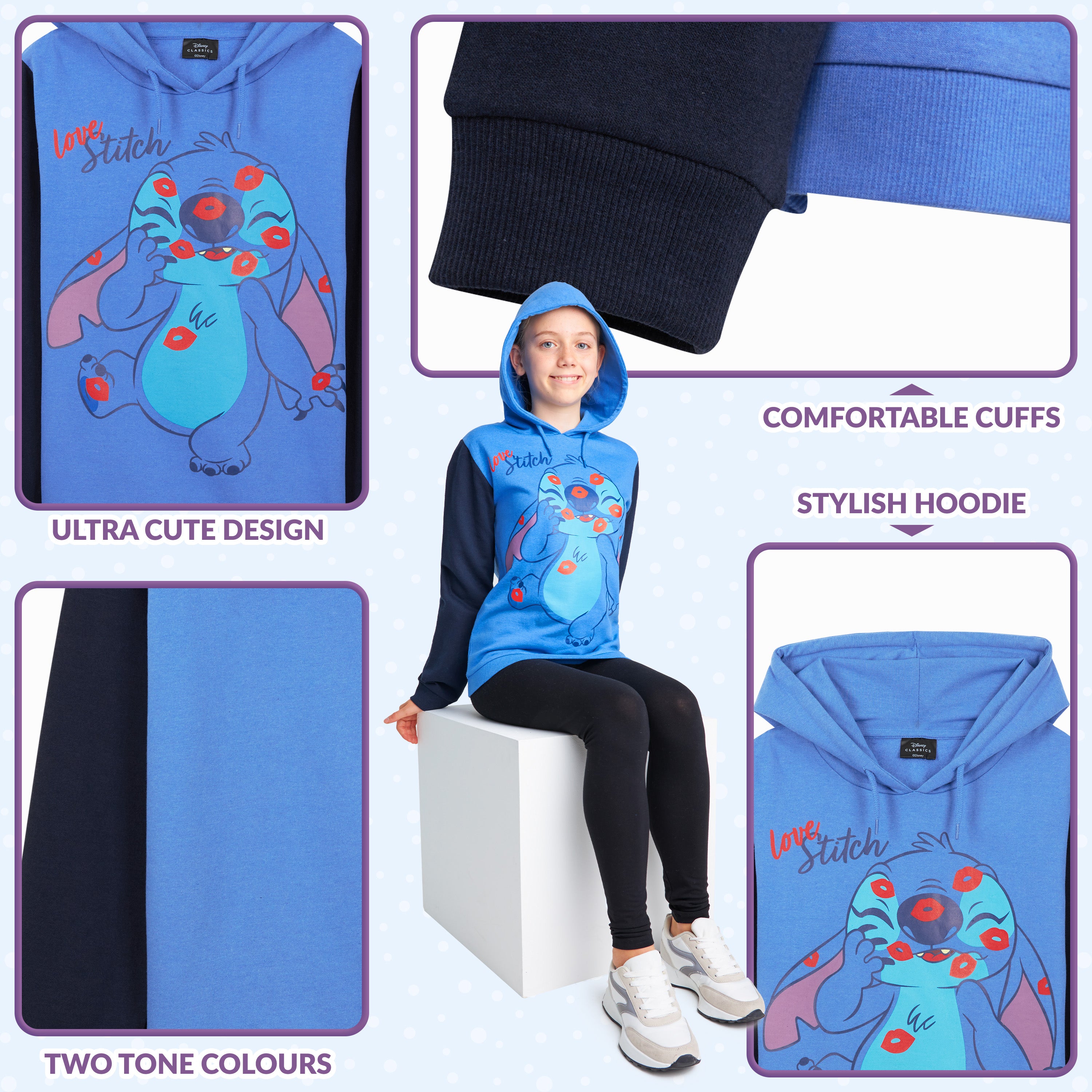 get-trend-girls-sweat-capuche-stitch-enfant-bleu-navy image 5