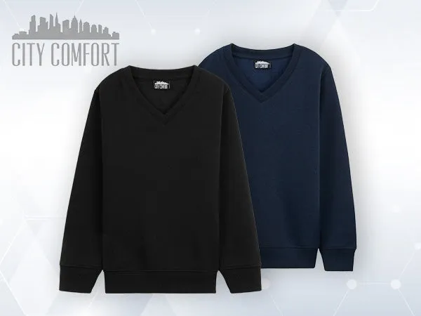 get-trend-citycomfort-pull-col-v-gar-on-noir-3-4-ans image 1