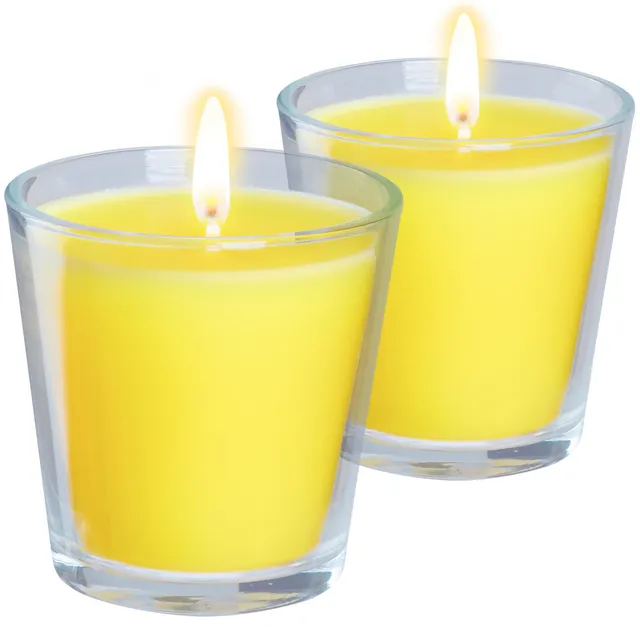 deco-express-lot-2-bougies-citronnelle-jaunes-30h-anti-moustique image 1