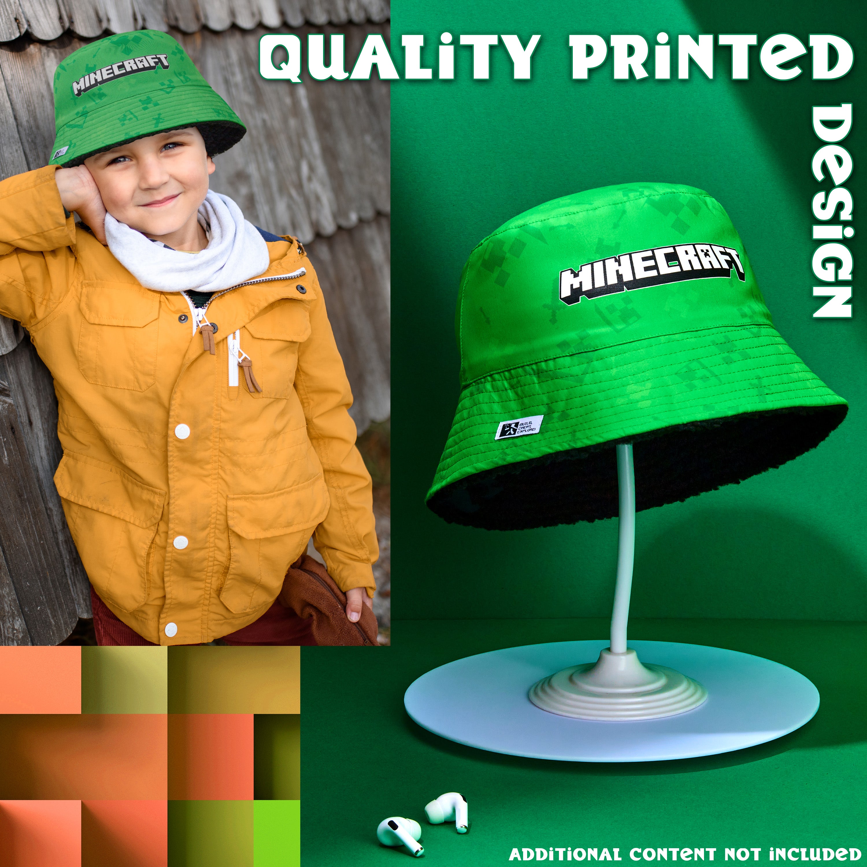 minecraft-bob-enfant-doublure-polaire-vert-creeper-6-14-ans image 2