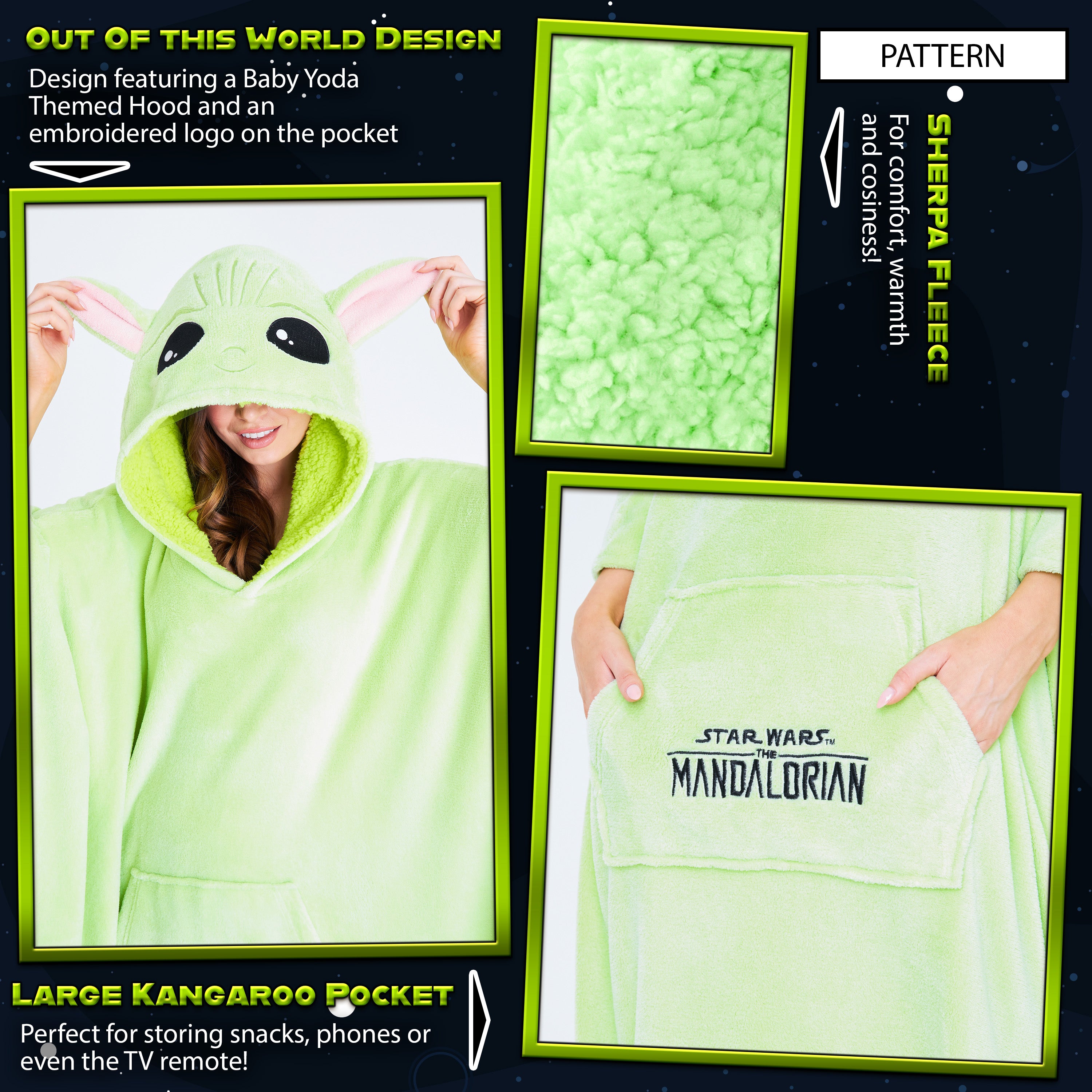 get-trend-men-mandalorian-plaid-capuche-adulte-vert-grogu image 4