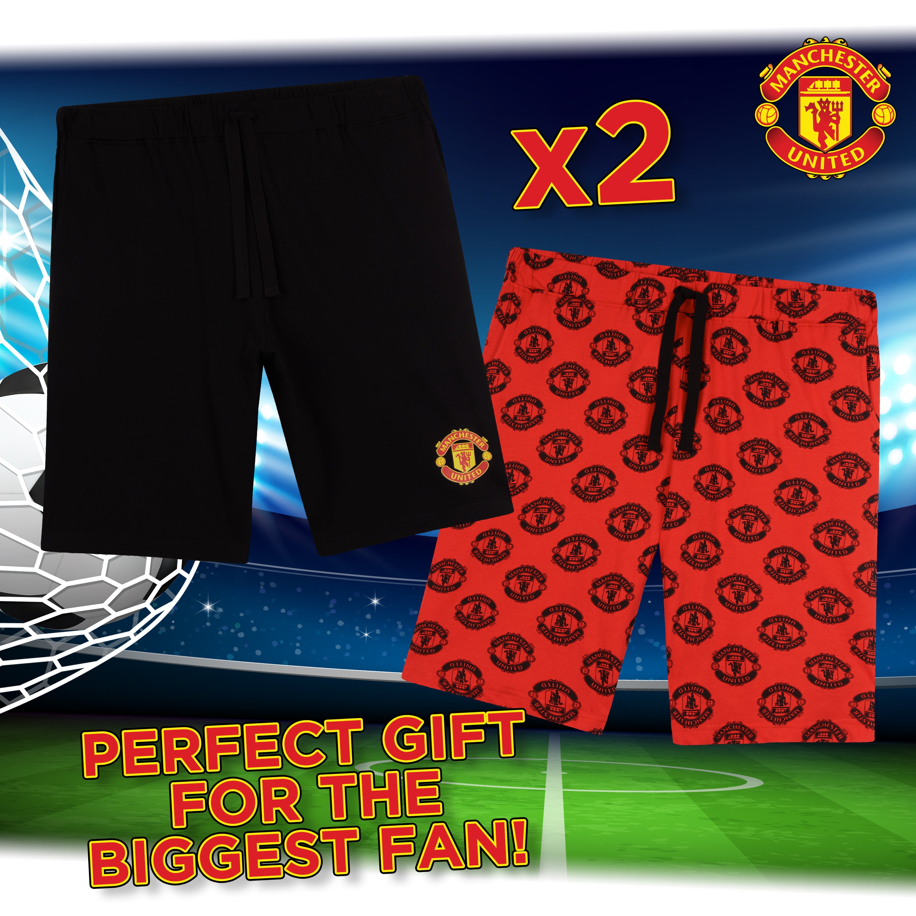 manchester-united-short-pyjama-coton-lot-2-taille-m image 4