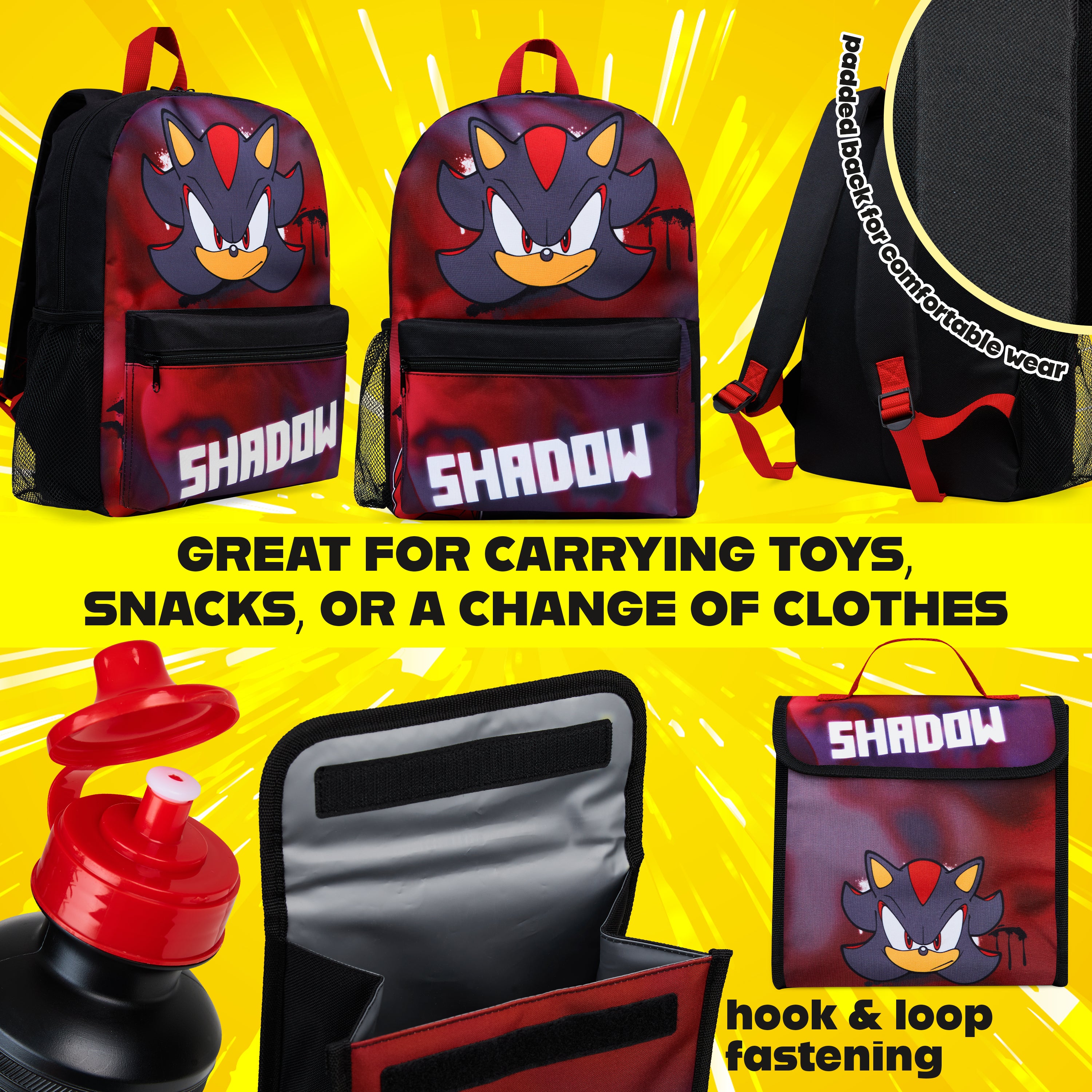 sonic-backpack-cartable-4-pi-ces-gourde-trousse-shadow image 2