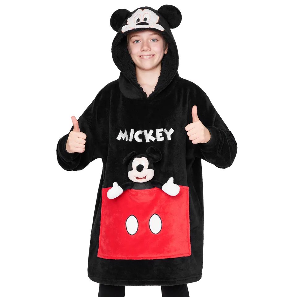 disney-mickey-hoodie-plaid-enfant-polaire-avec-peluche image 1