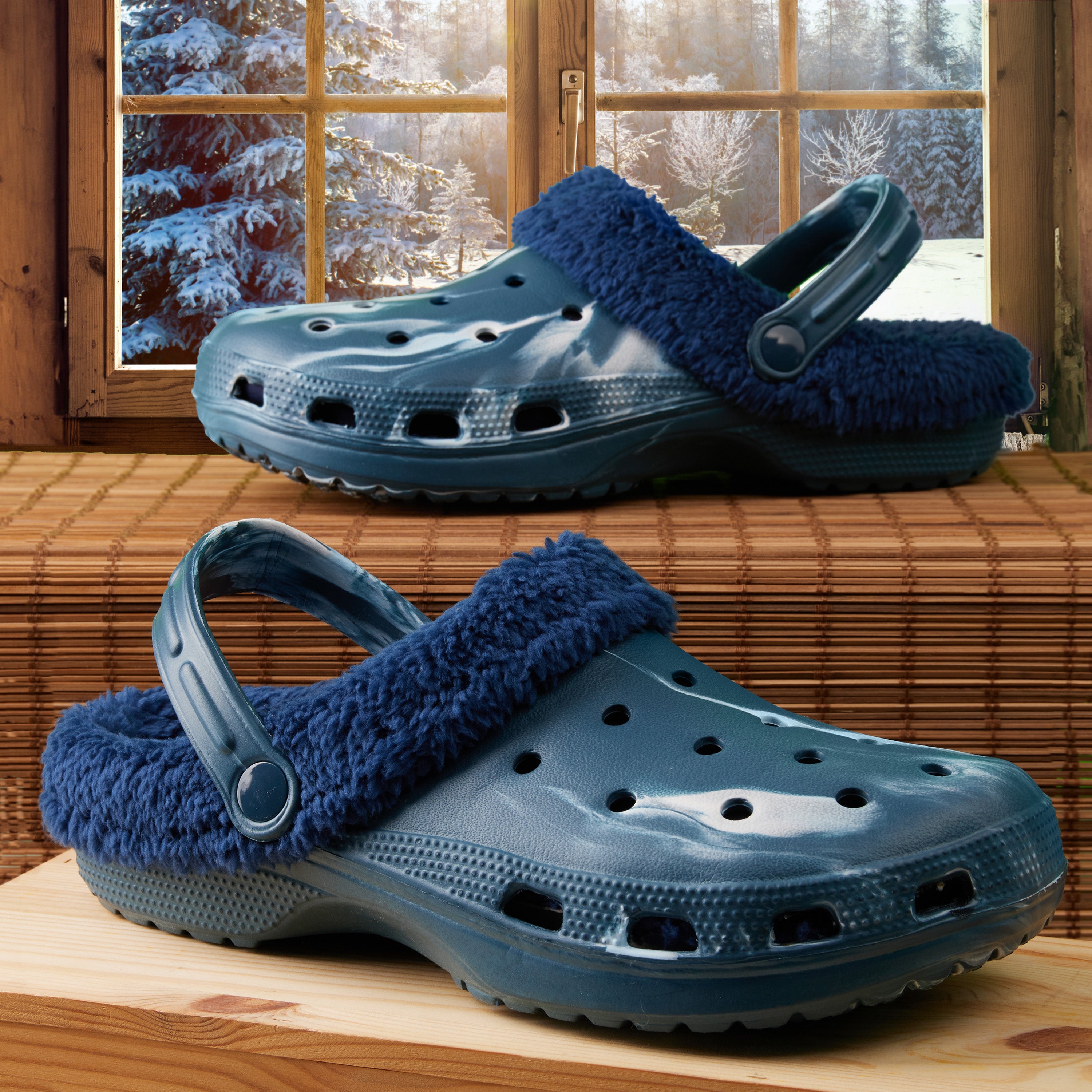 citycomfort-sabots-fourr-s-homme-bleu-marbr-43 image 2