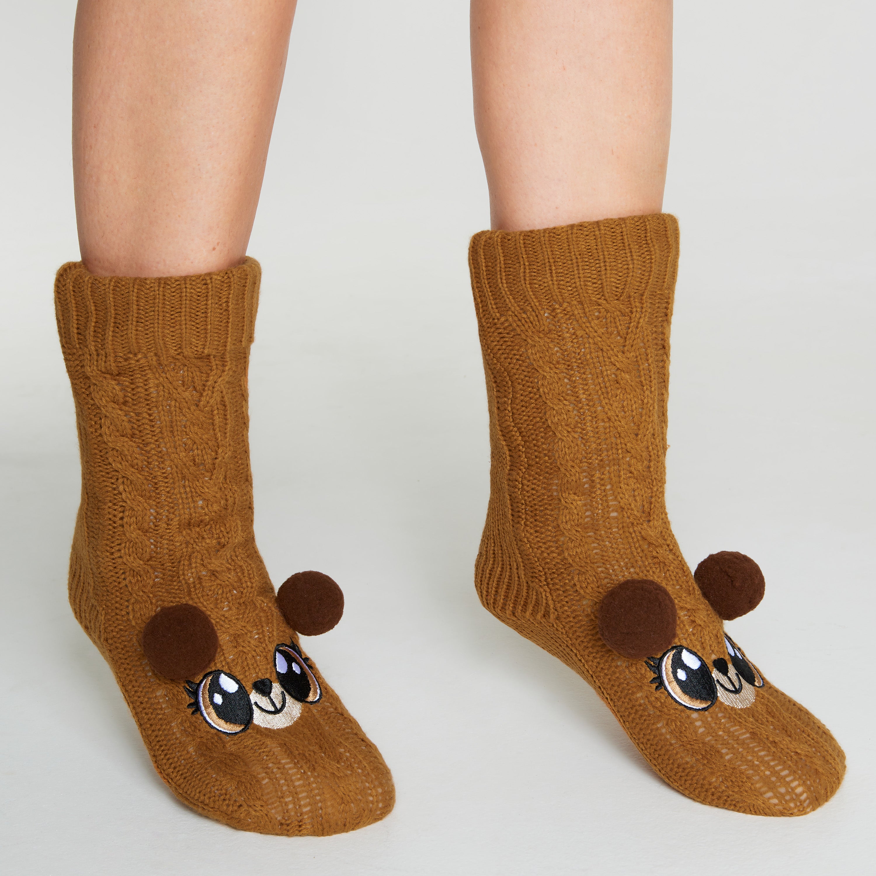 citycomfort-women-ours-brun-chaussettes-pilou-antid-rapantes image 2
