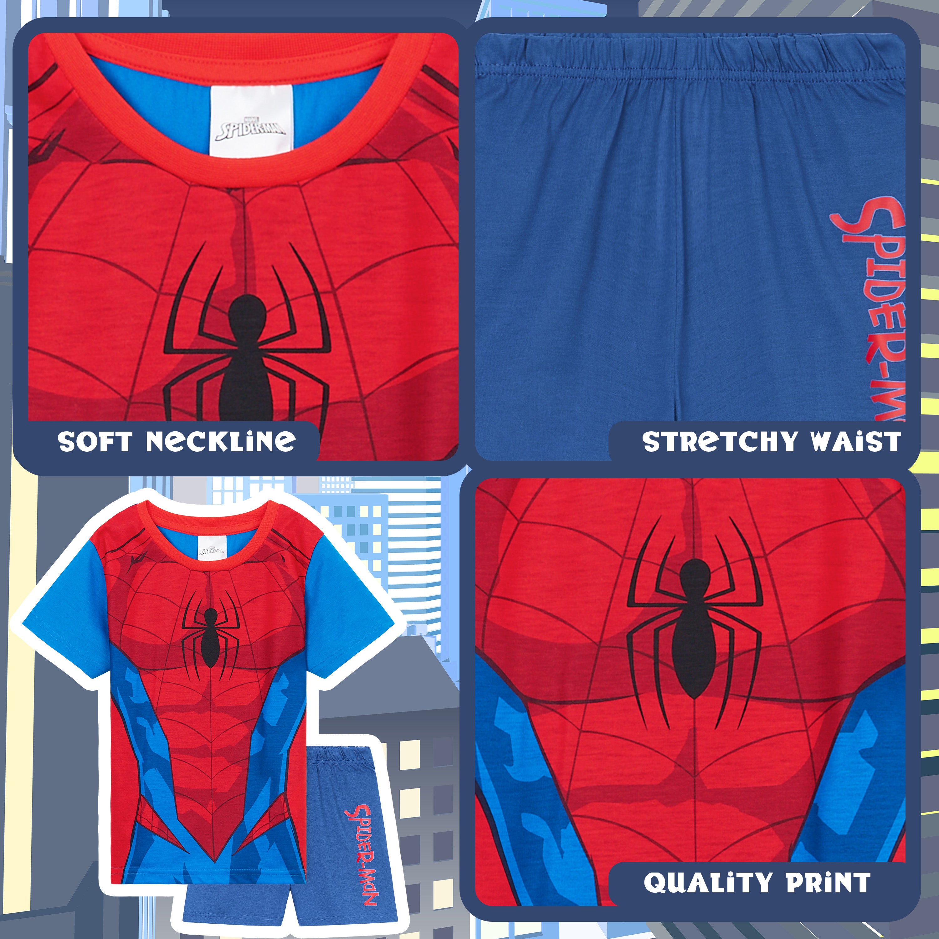 marvel-spiderman-pyjama-gar-on-court-avengers-7-8-ans-coton image 4